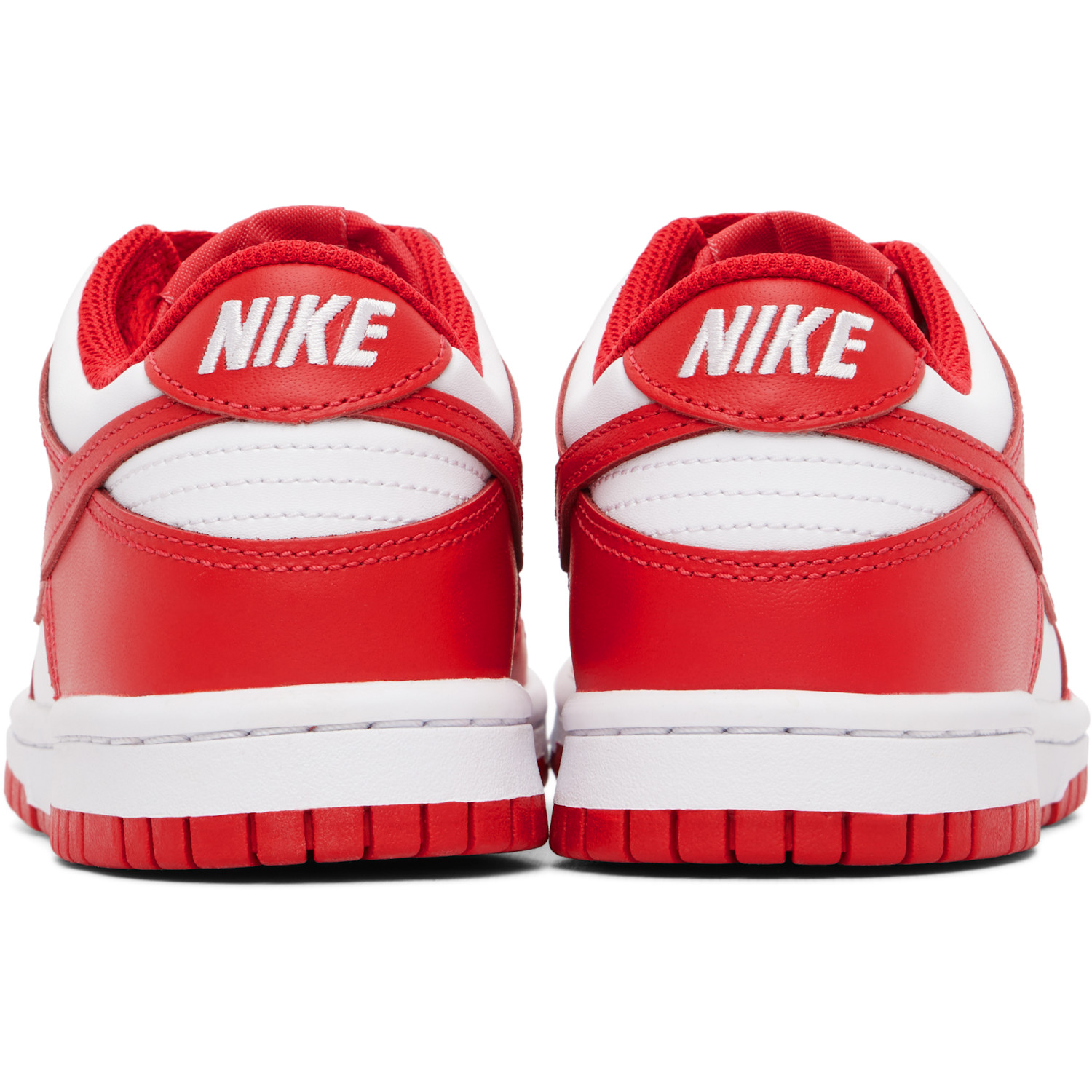  Nike Big Kids Red & White Dunk Low Sneakers 