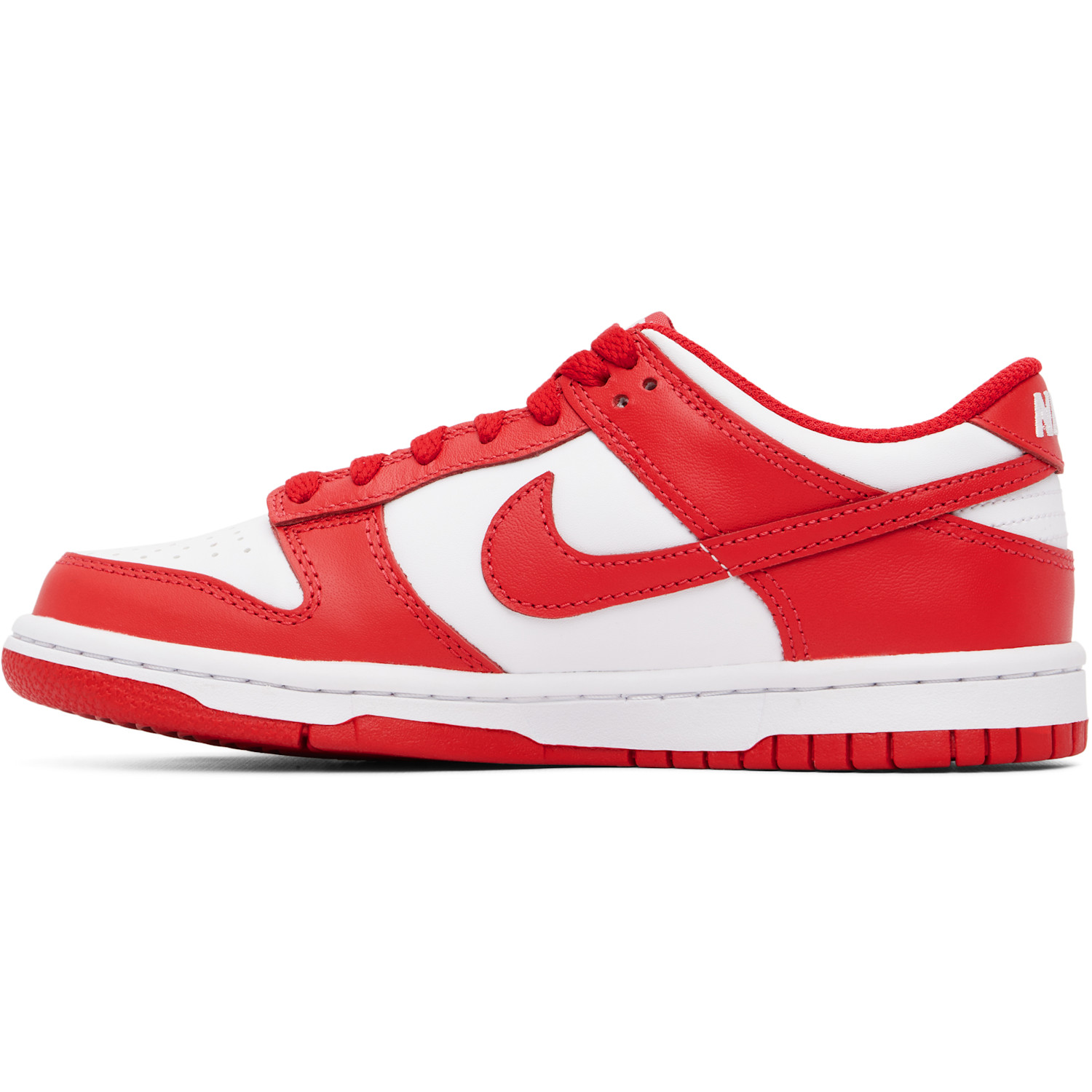  Nike Big Kids Red & White Dunk Low Sneakers 