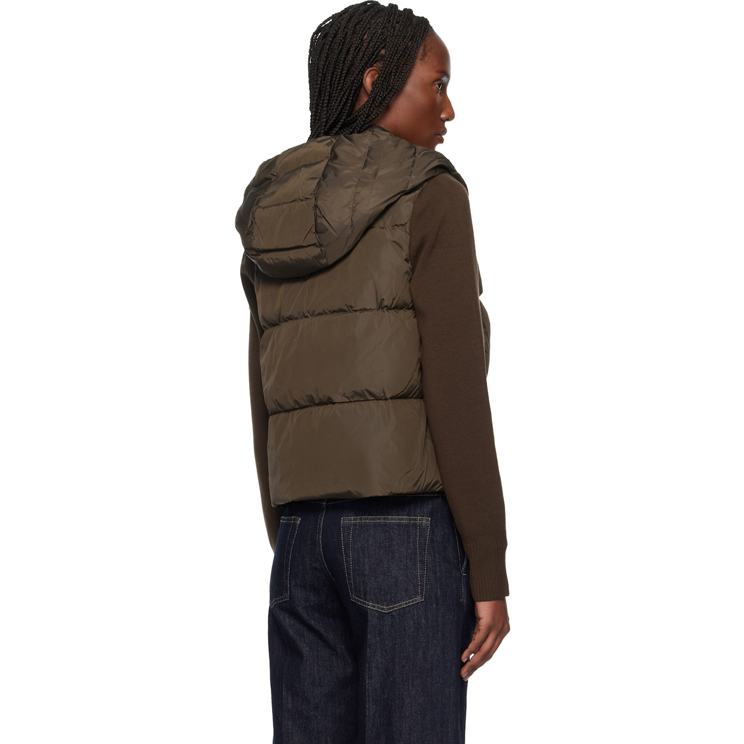  Canada Goose Brown Hybridge Wide Quilt Knit Down Jacket 