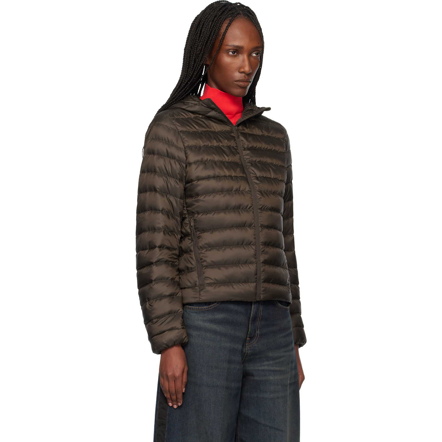  Canada Goose Brown Aethera Hoodie Down Jacket 