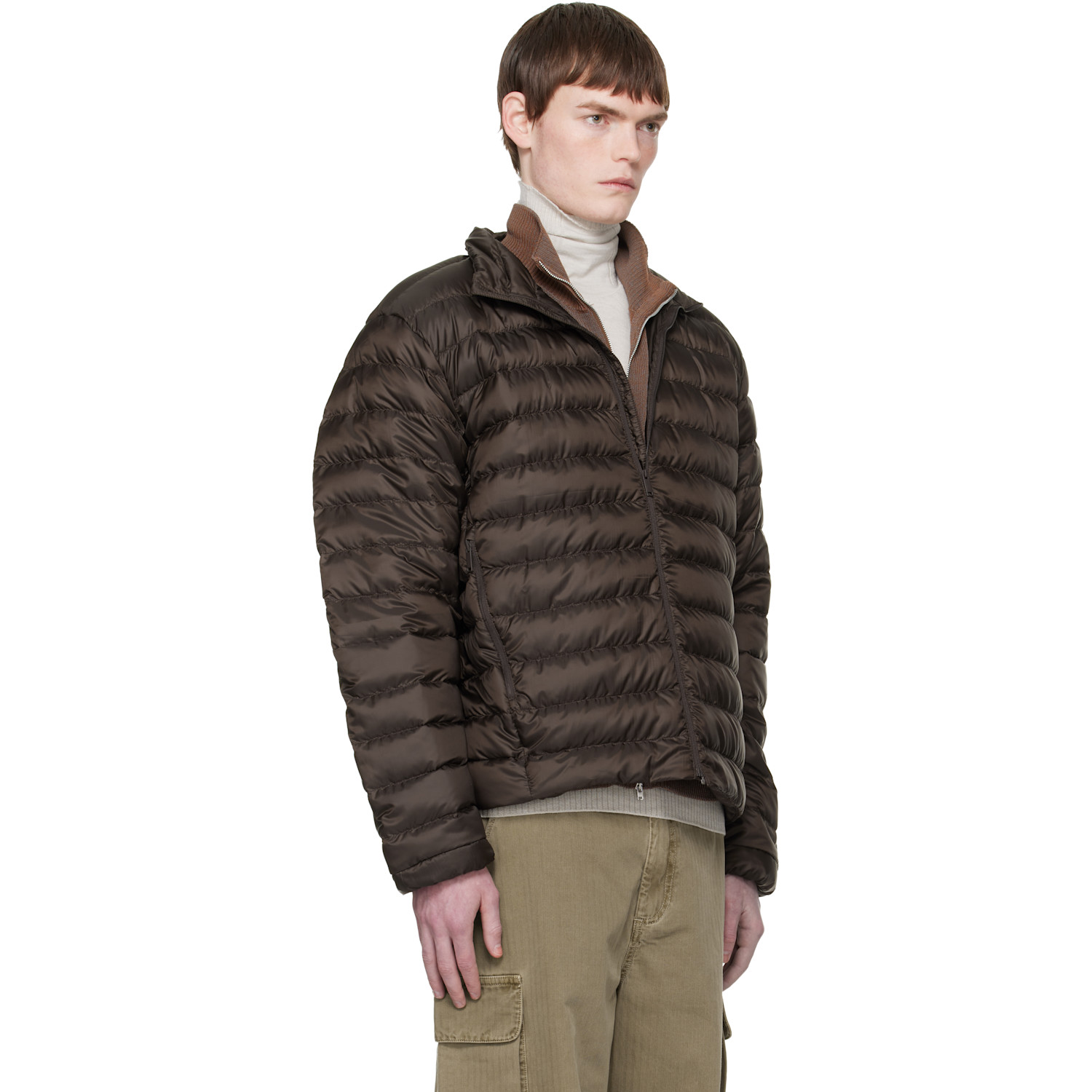  Canada Goose Brown 'tonal Label' Stratus Down Jacket 