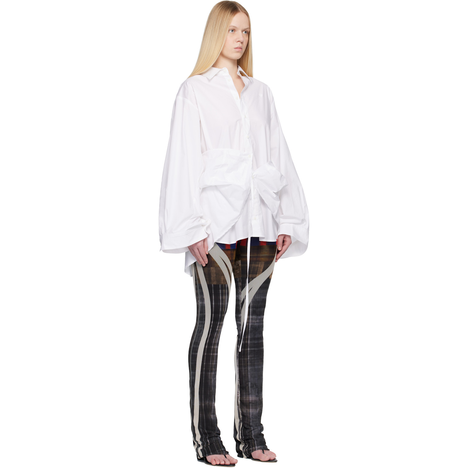  Ottolinger White Liberated Double Shirt Minidress 