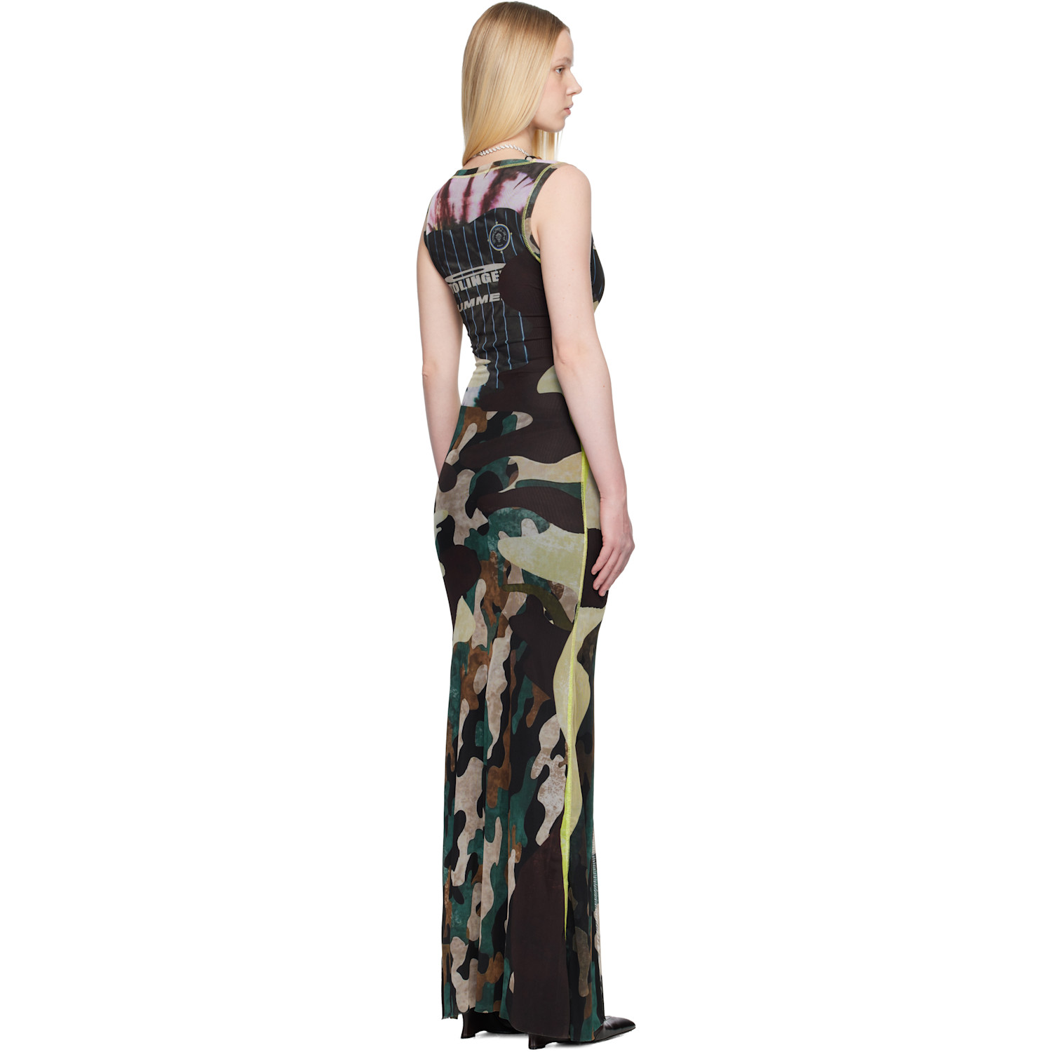  Ottolinger Multicolor Camo Mesh Maxi Dress 