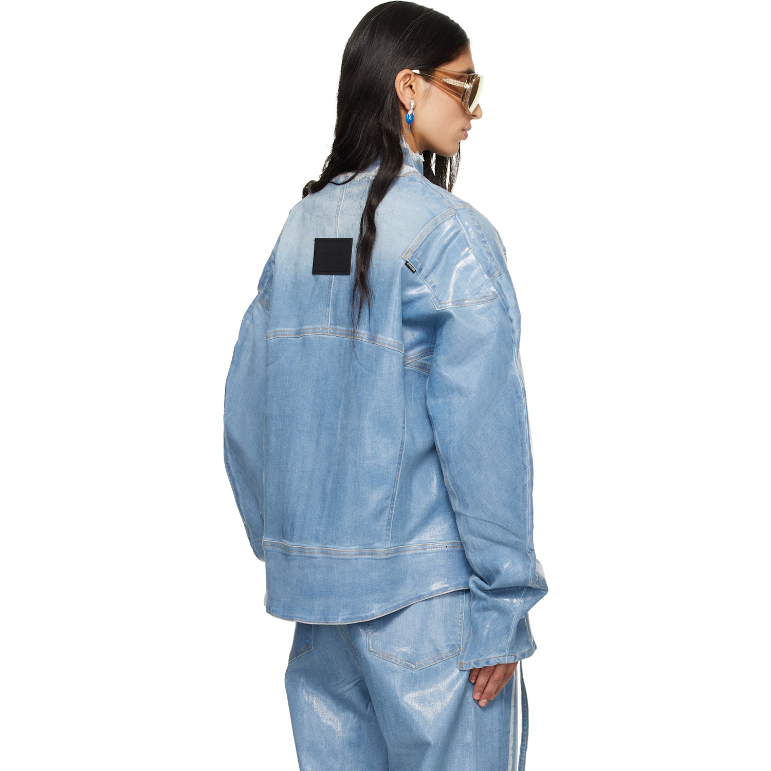  Ottolinger Blue Glazed Denim Zip Jacket 