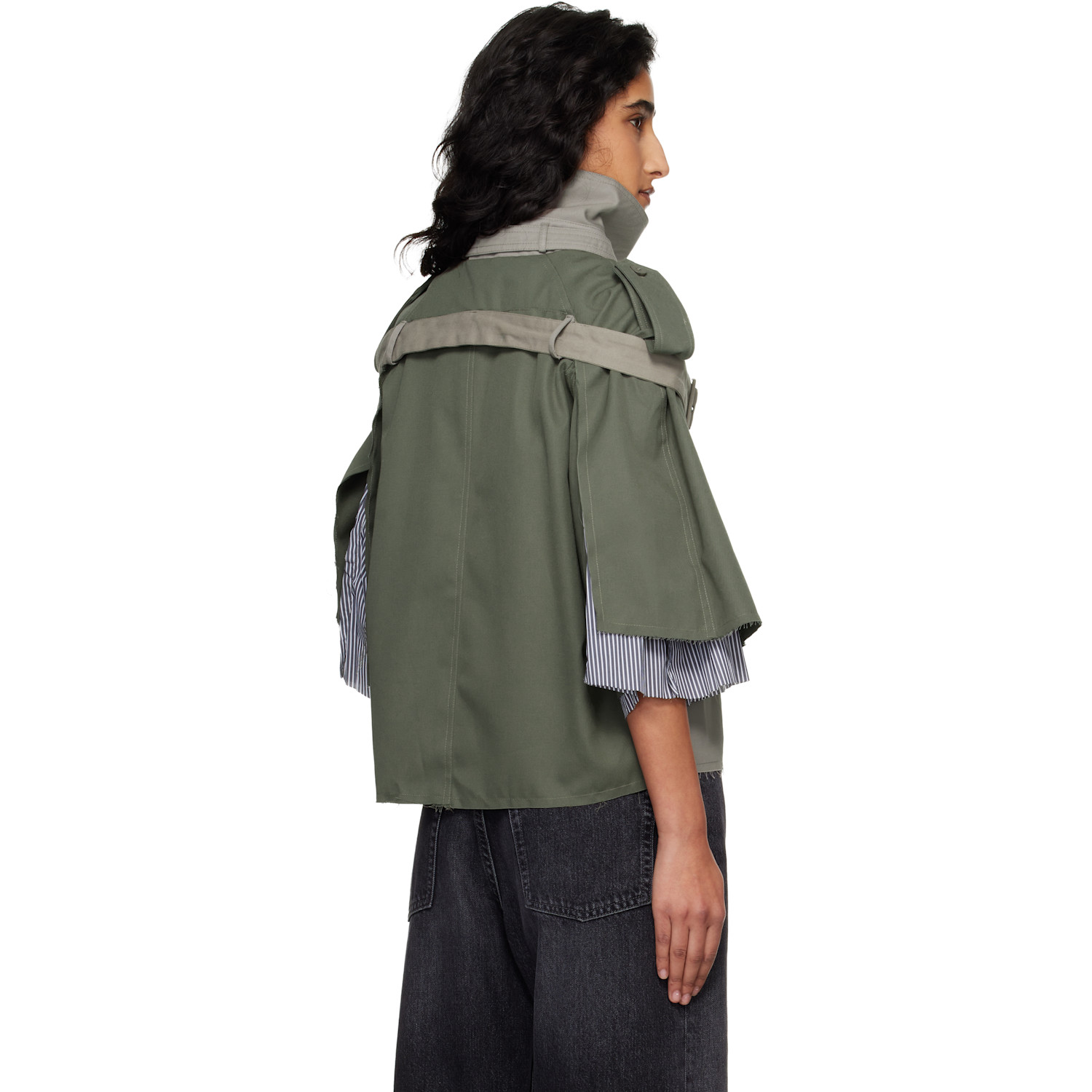  Ottolinger Beige & Khaki Chopped Trench Jacket 