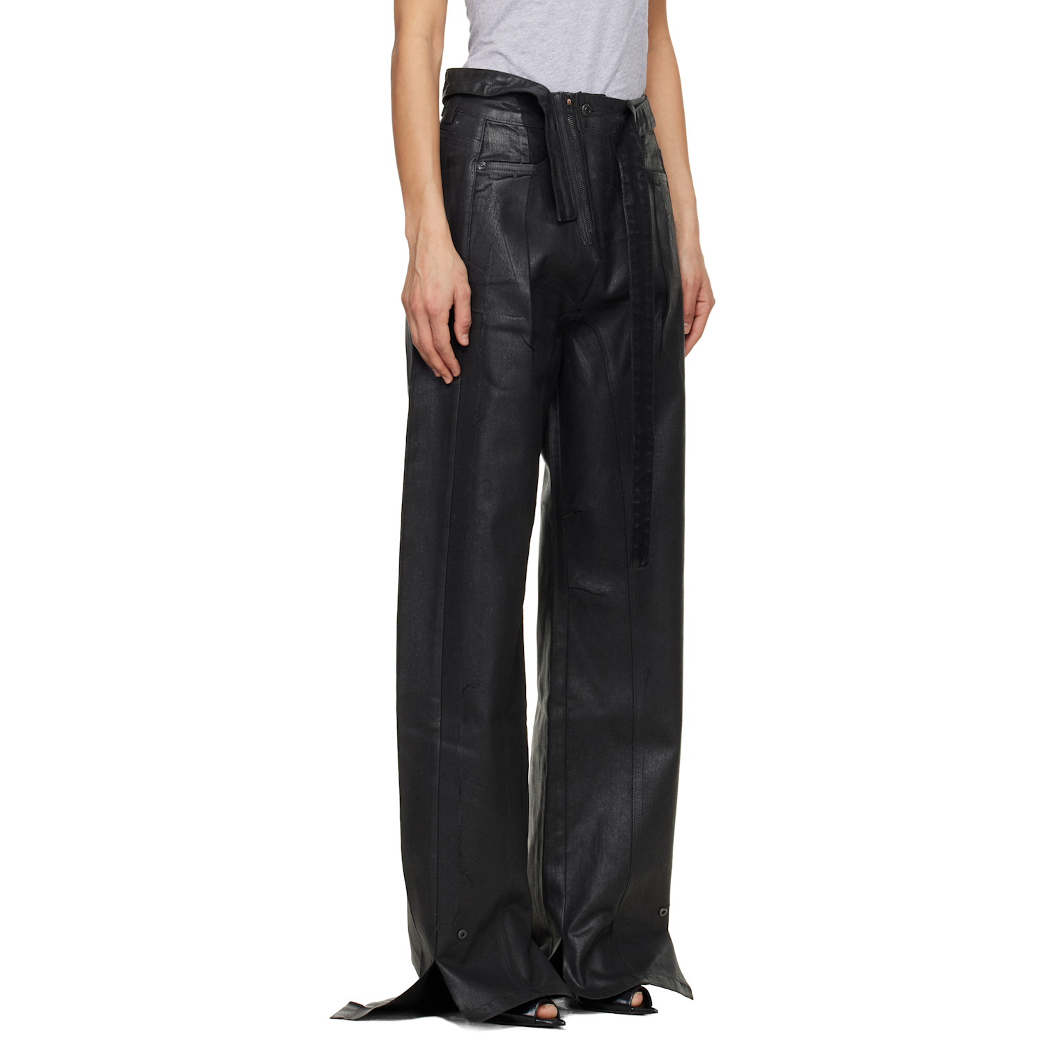  Ottolinger Black Glazed Baggy Jeans 