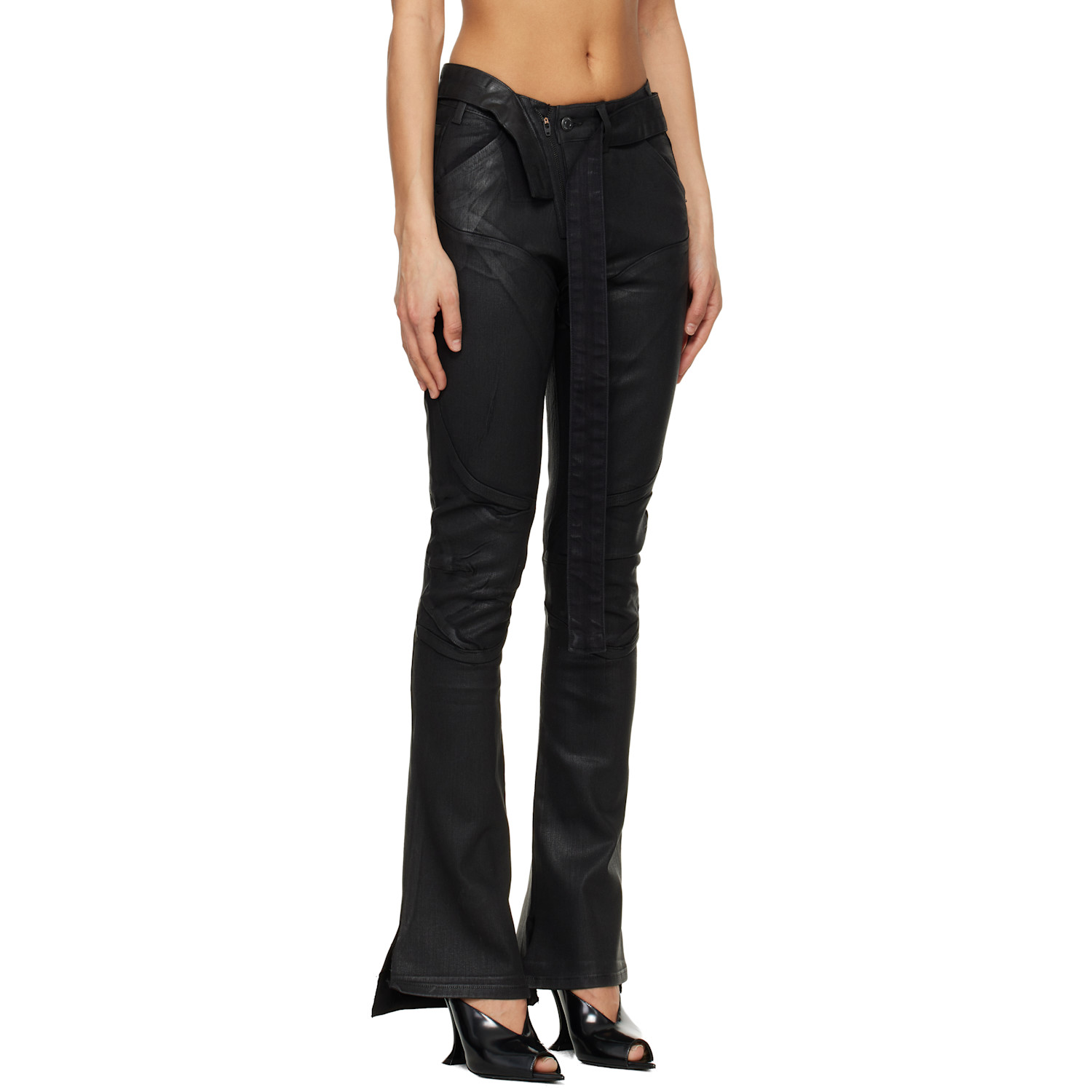  Ottolinger Black Glazed Mulitline Jeans 