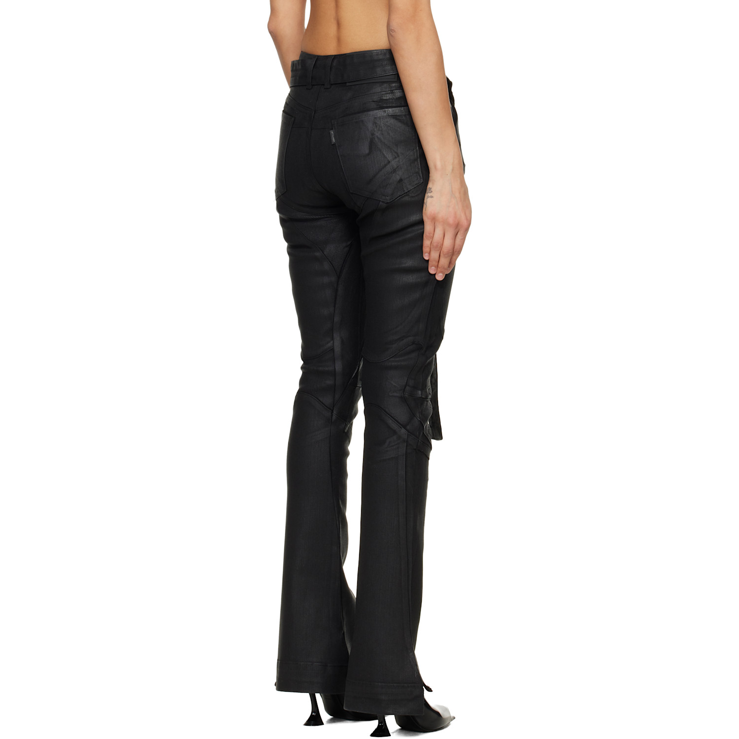  Ottolinger Black Glazed Mulitline Jeans 
