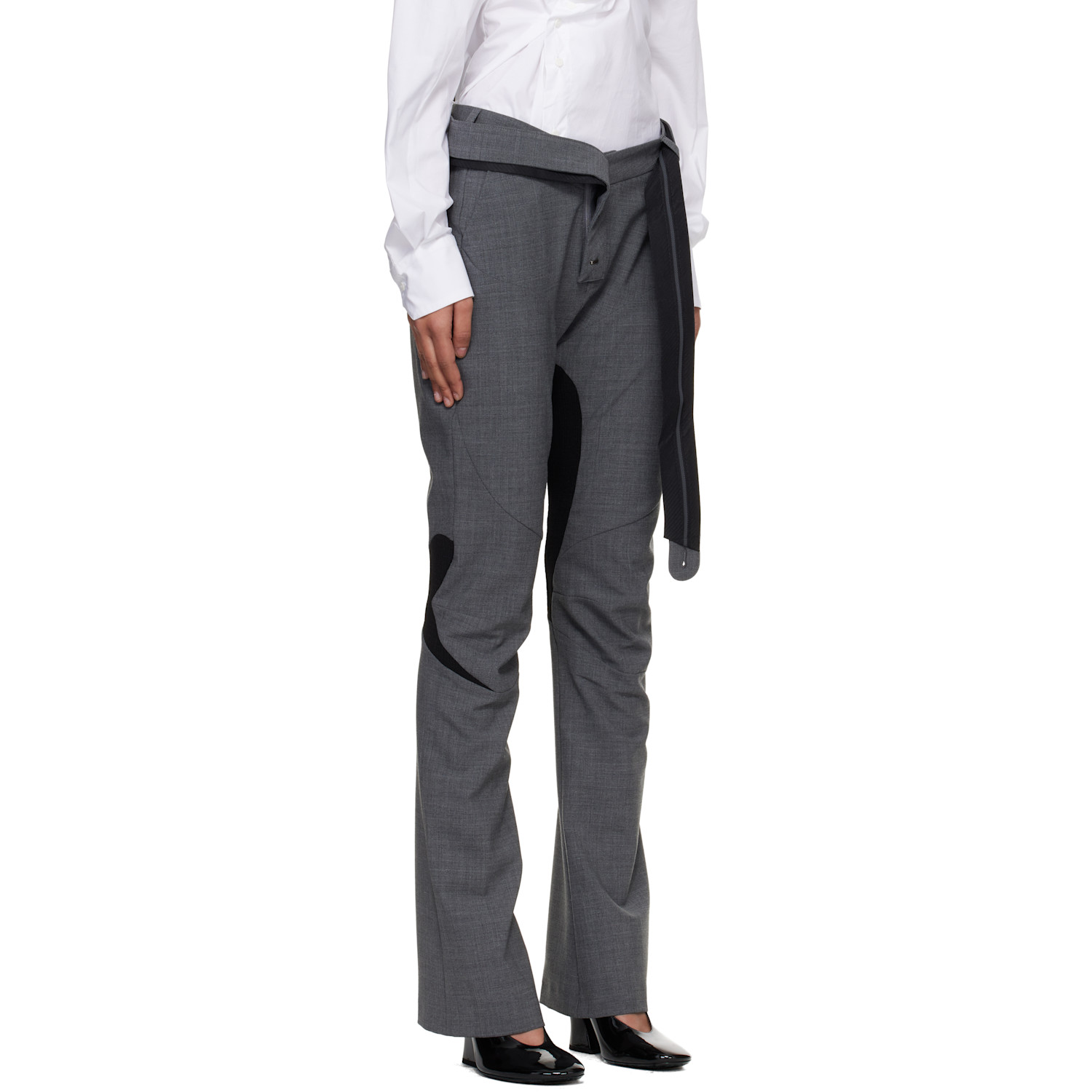  Ottolinger Gray Slim Multiline Suit Trousers 