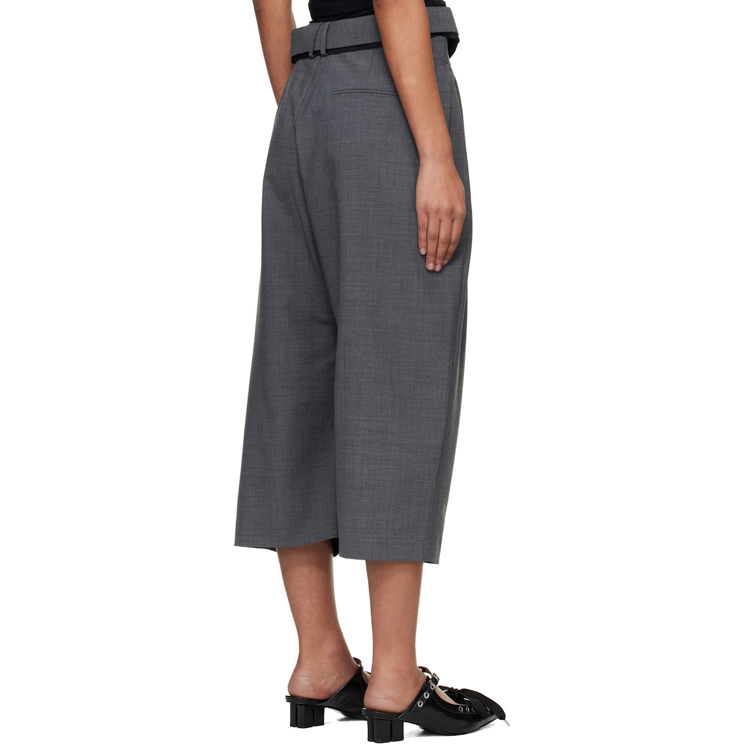  Ottolinger Gray Strapped Baggy Suit Shorts 