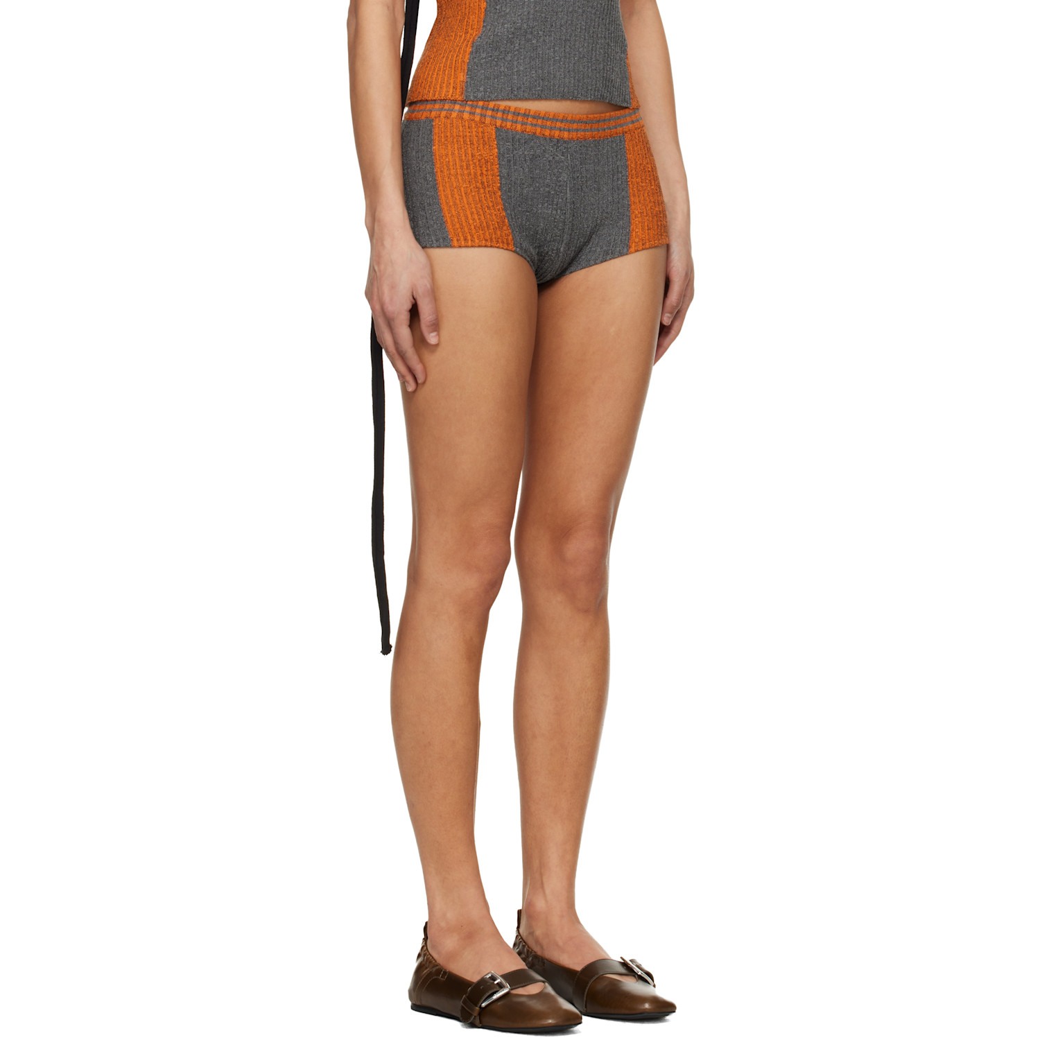  Ottolinger Orange & Gray Textured Knit Team Shorts 