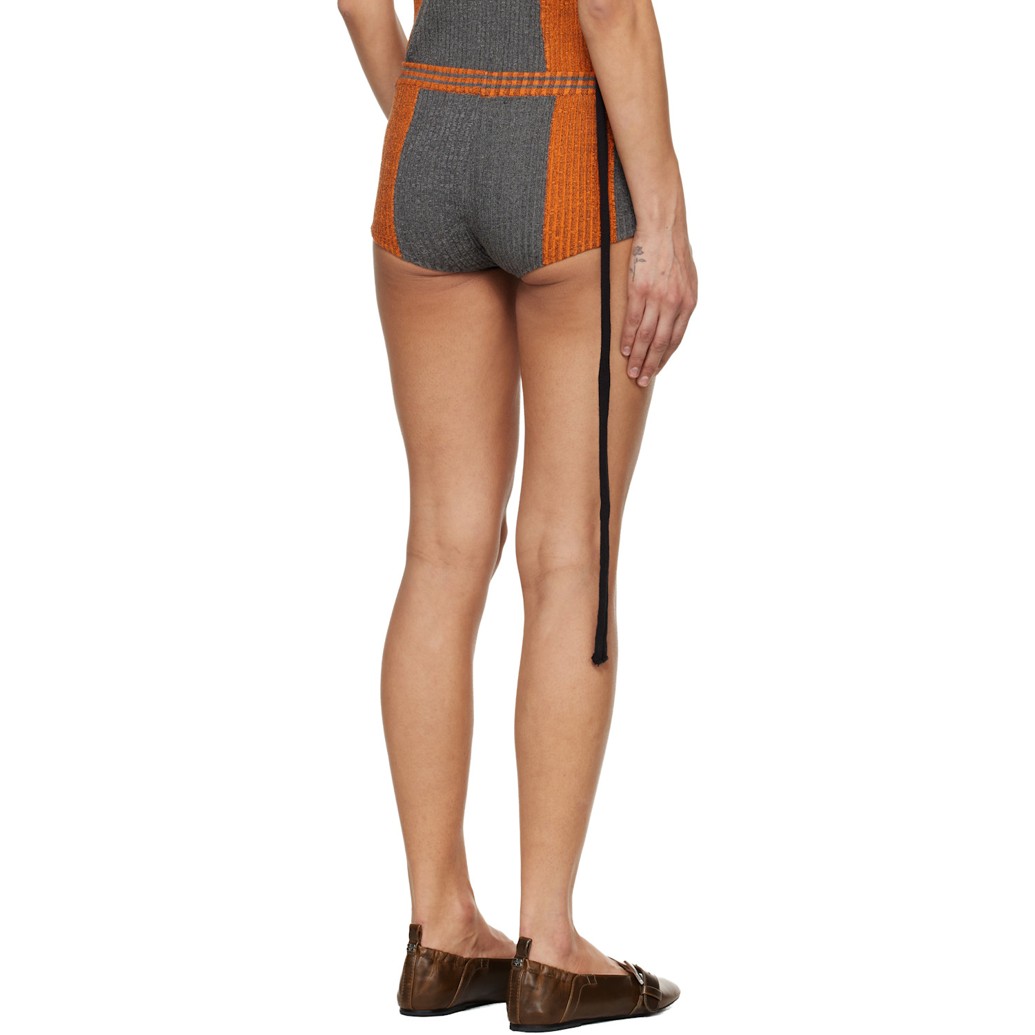  Ottolinger Orange & Gray Textured Knit Team Shorts 