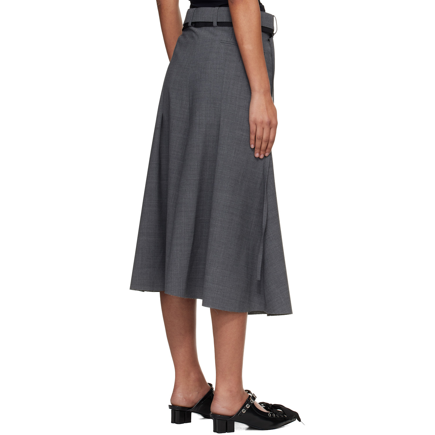  Ottolinger Gray Strapped Business Midi Skirt 