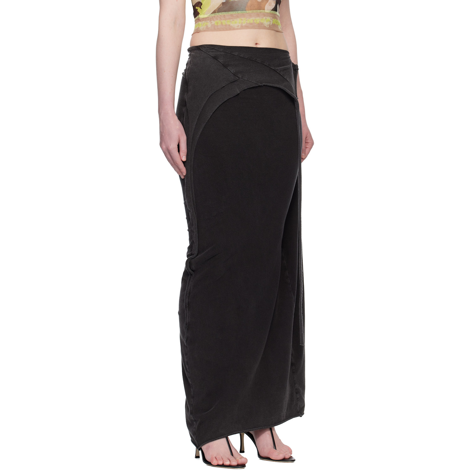  Ottolinger Black Slitted Maxi Skirt 