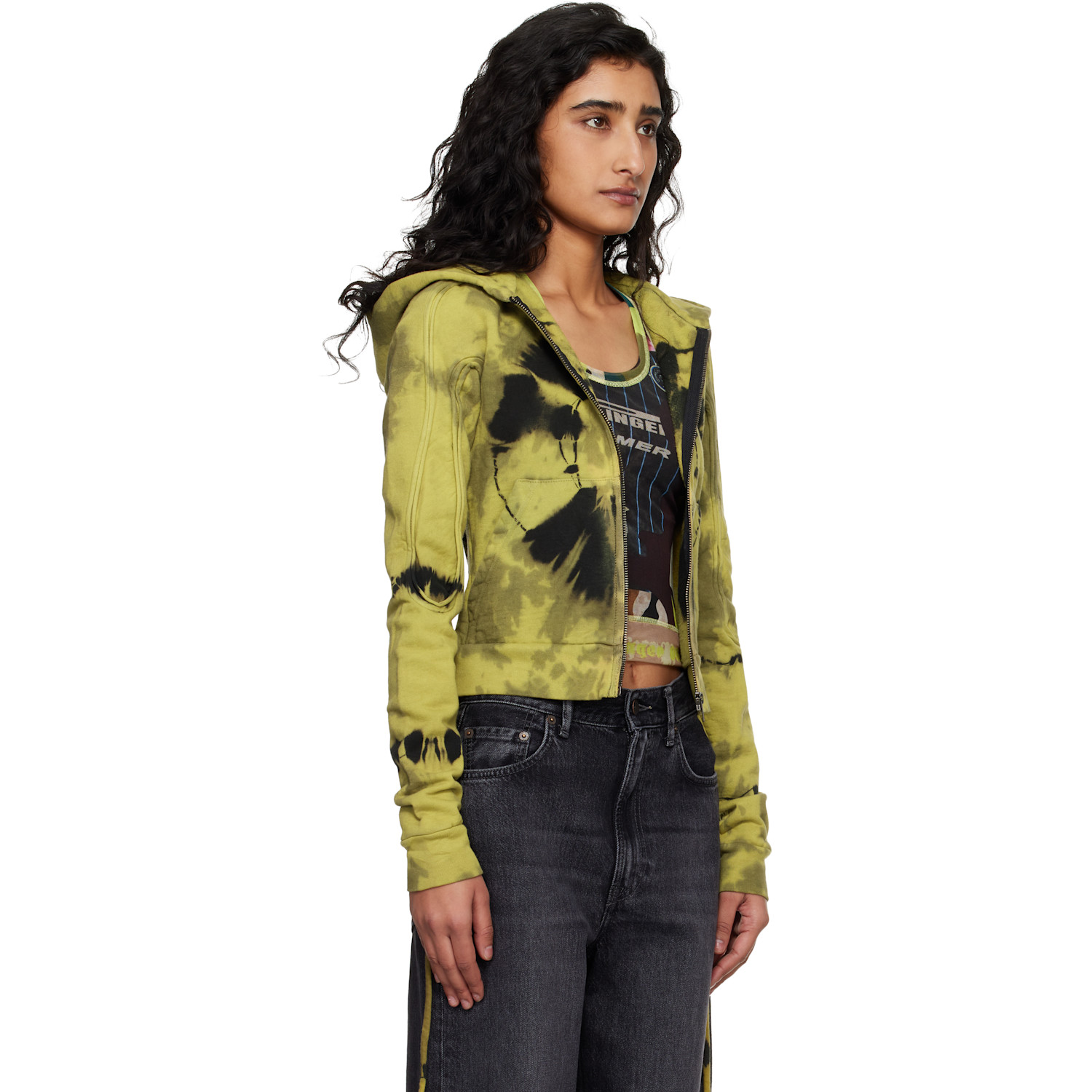  Ottolinger Yellow Sutured Zip Hoodie 