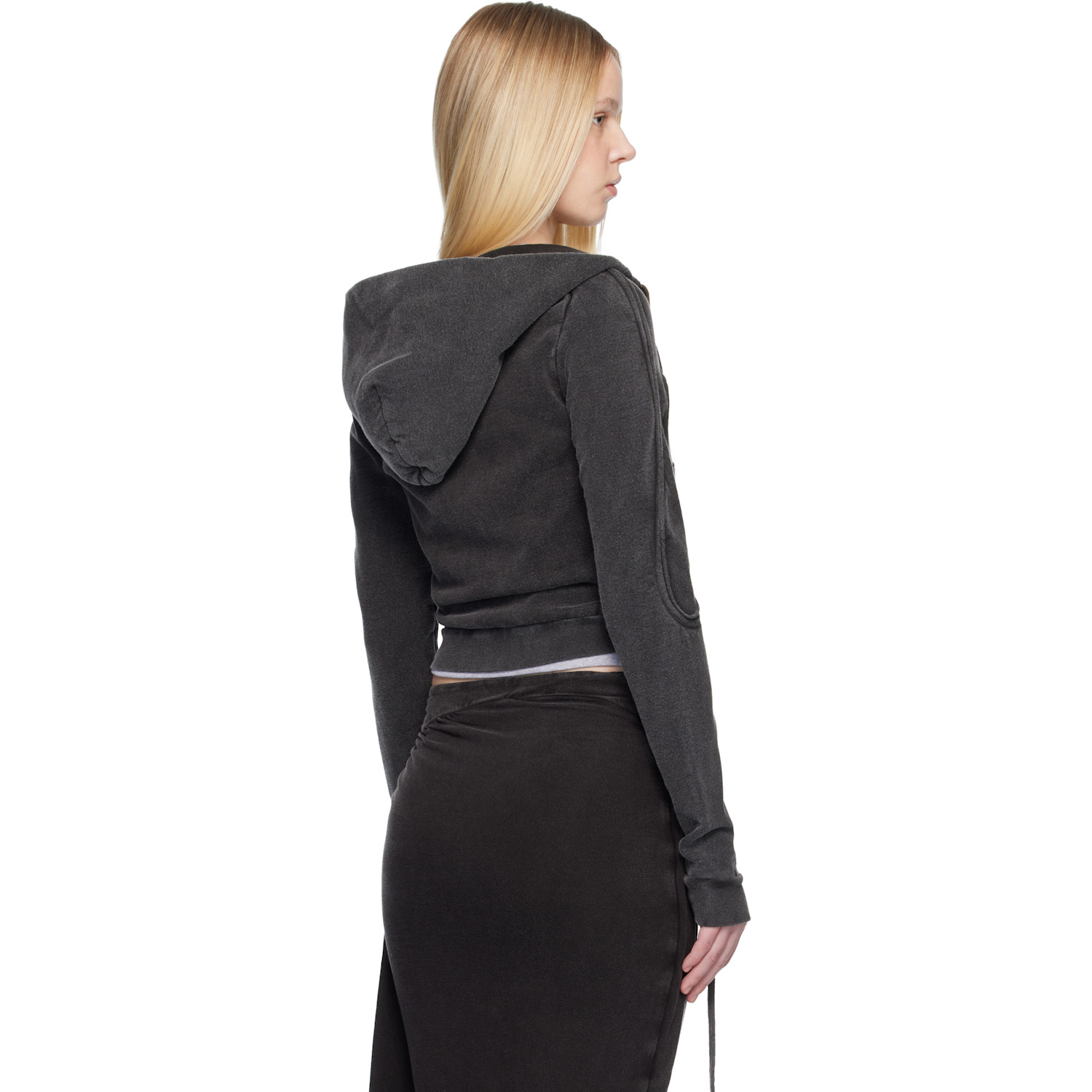  Ottolinger Black Fitted Zip Hoodie 