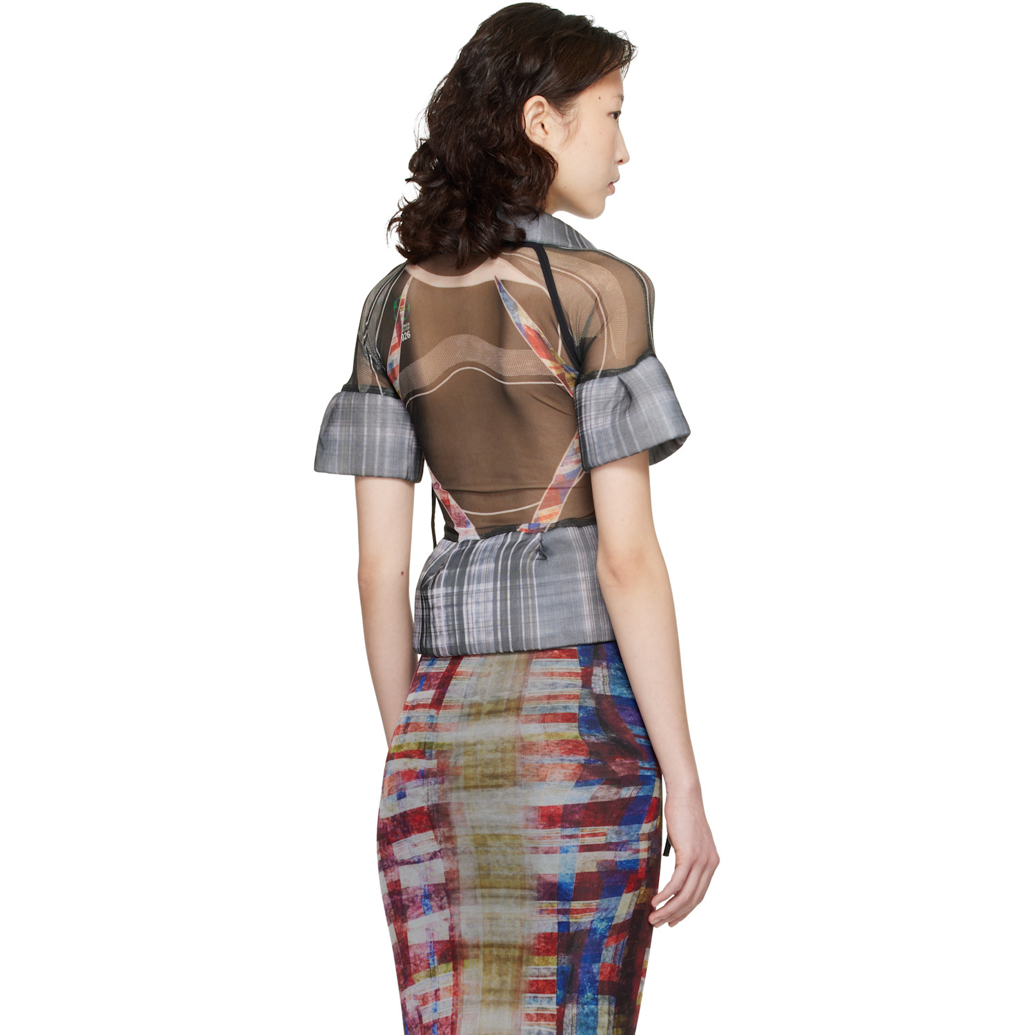  Ottolinger Gray Mesh Padded Blouse 