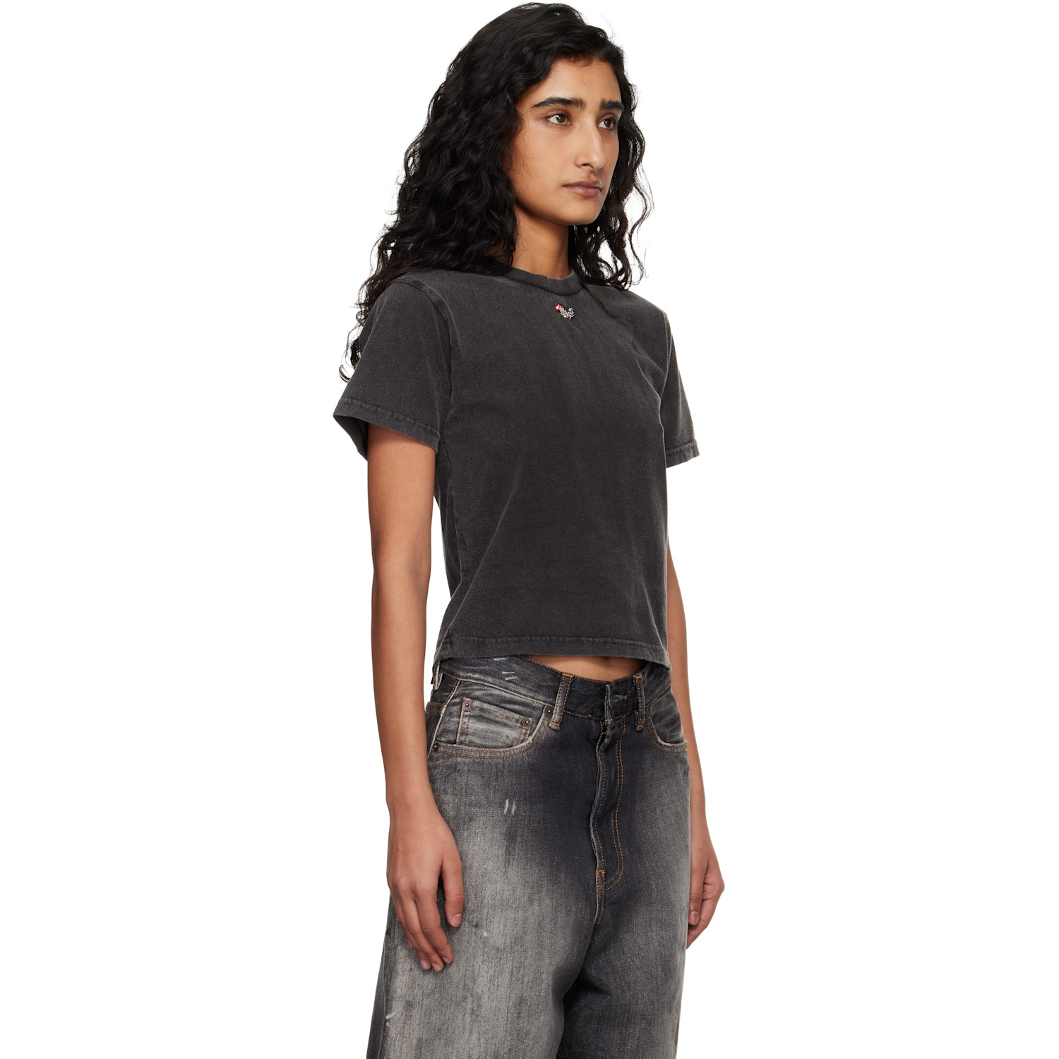  Ottolinger Black Pierced Fitted T-shirt 