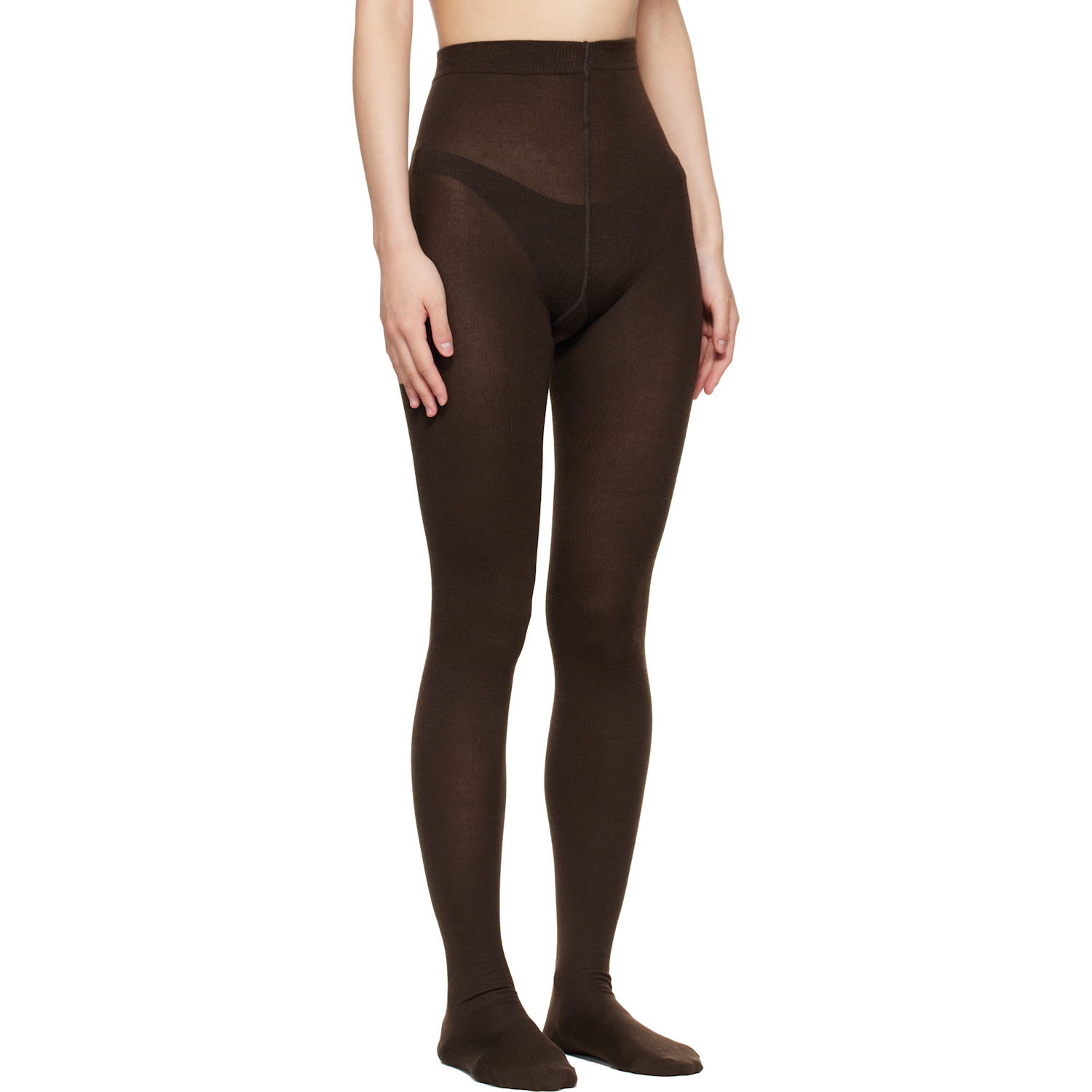  Wolford Brown Cashmere & Silk Tights 