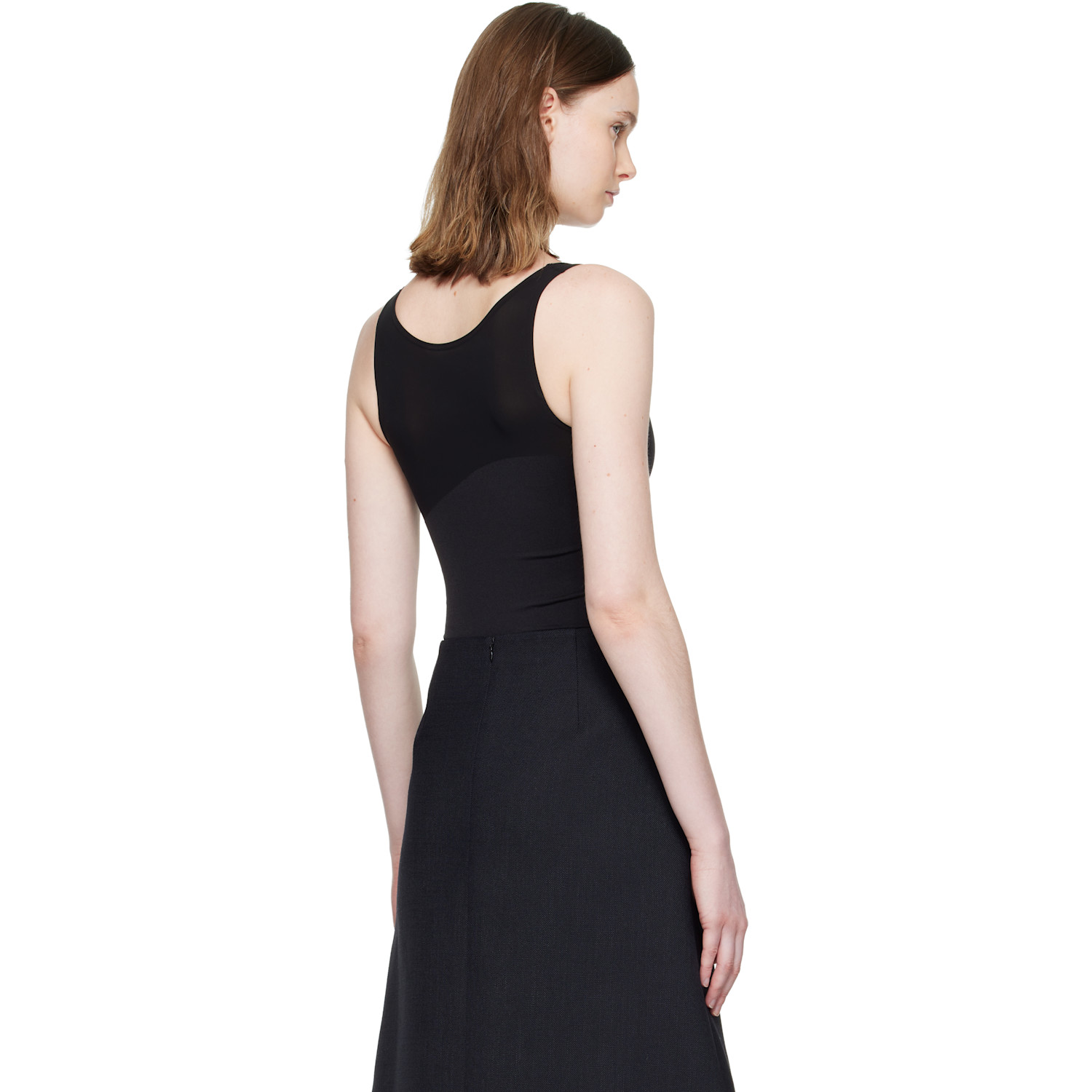  Wolford Black Shade Sleeveless String Bodysuit 