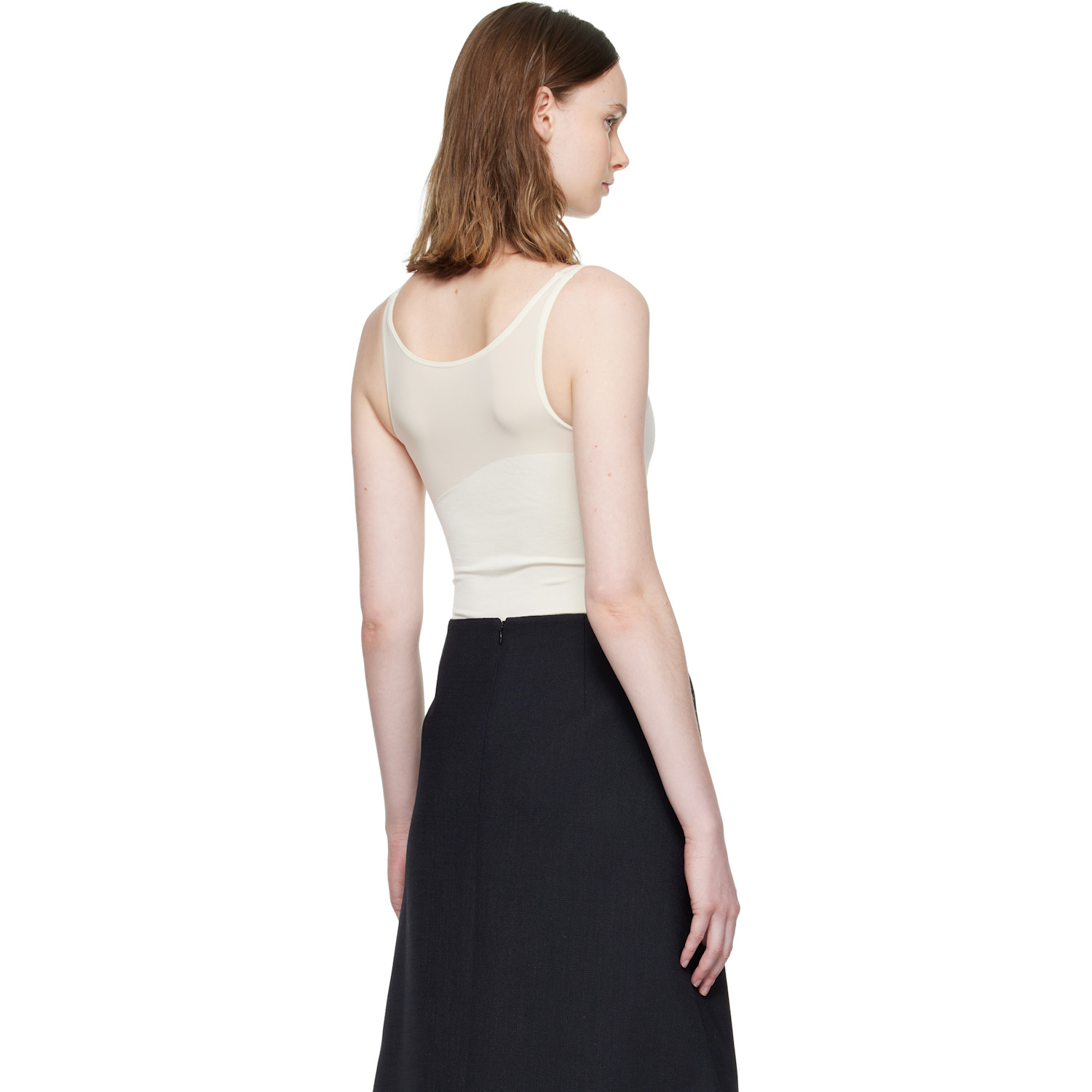  Wolford Off-white Shade Sleeveless String Bodysuit 