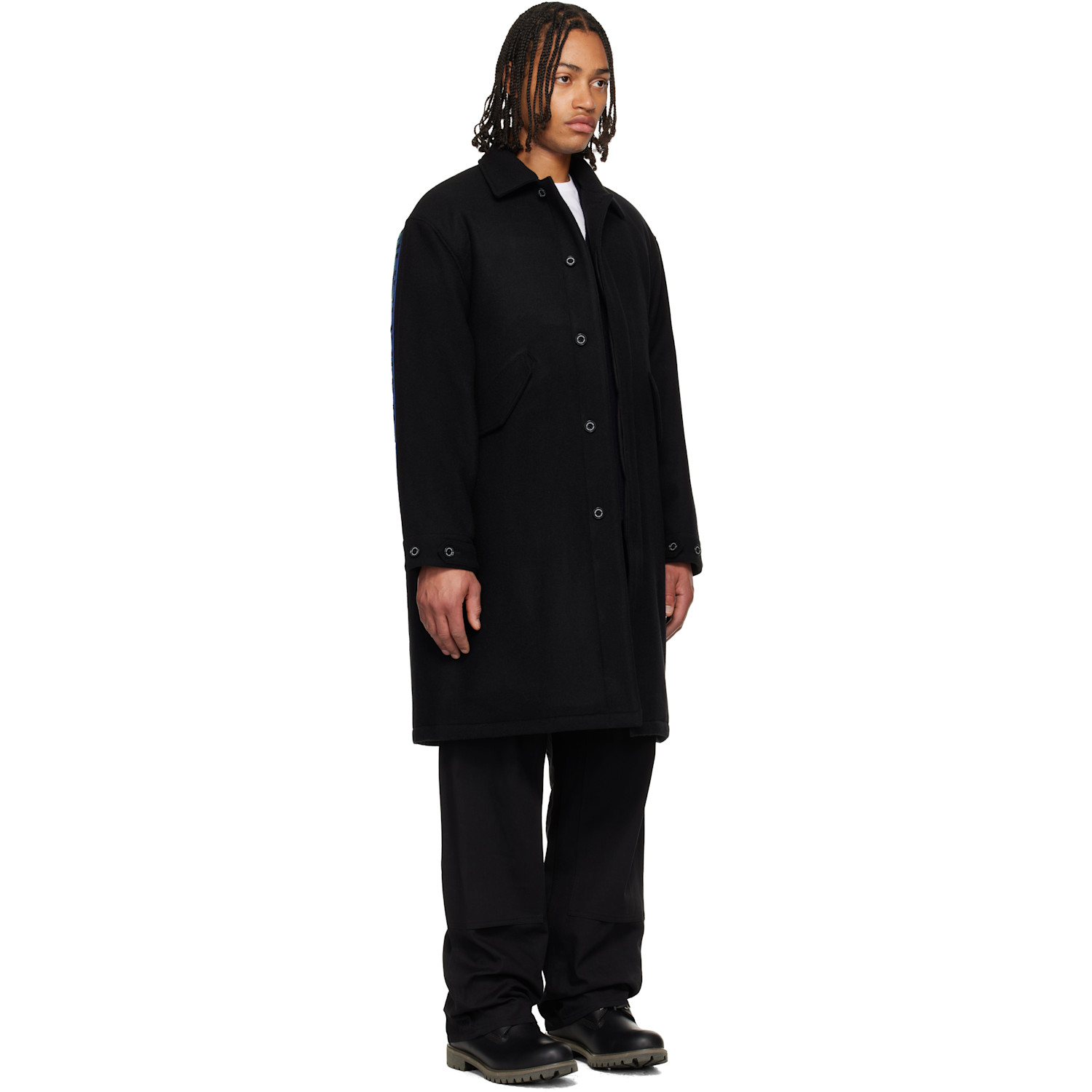  Neighborhood Black Wool Mod Coat 