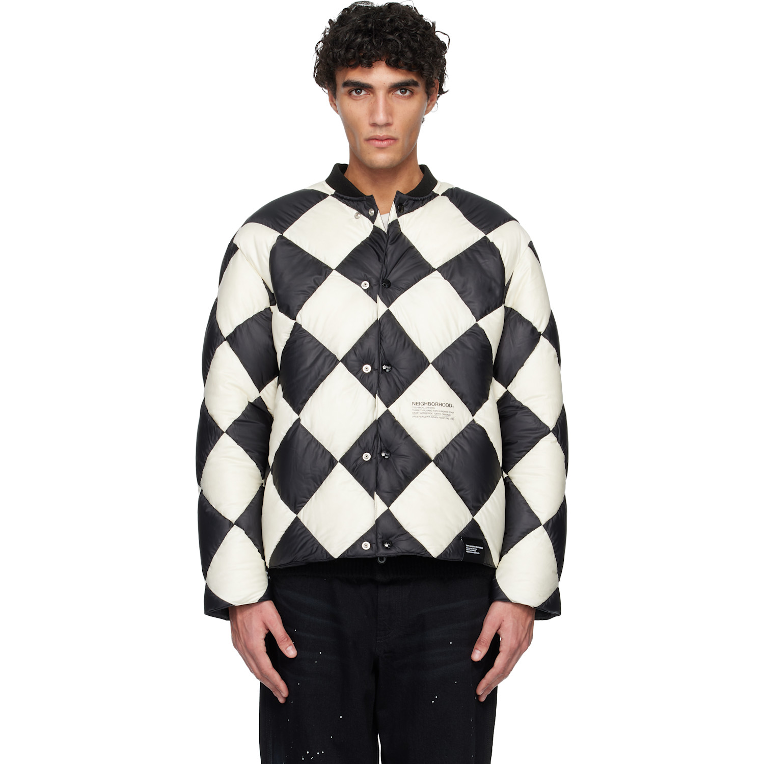 Neighborhood Black & White Checker Down Jacket