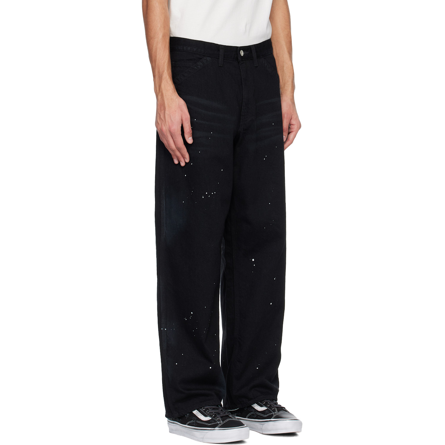  Neighborhood Black Washed Utility Jeans 