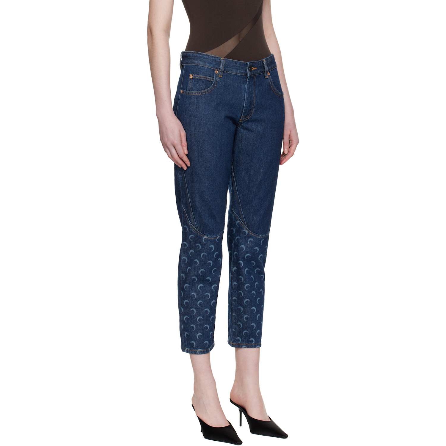  Marine Serre Blue Slim Fit Denim Jeans 