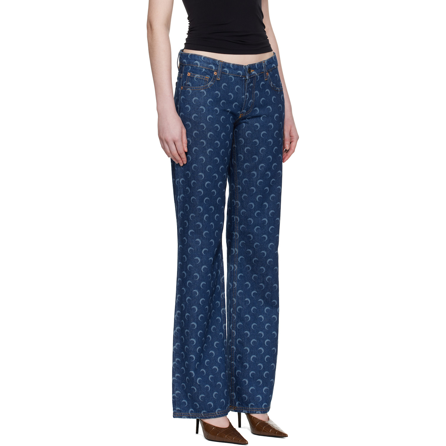  Marine Serre Blue Flare Jeans 