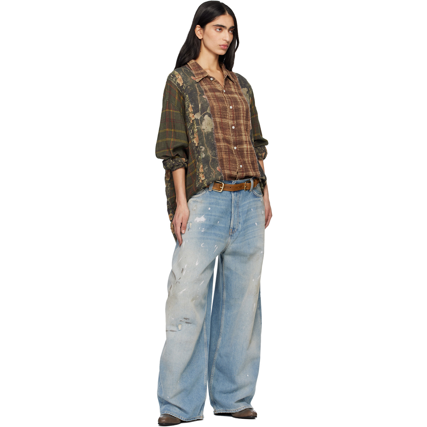  R13 Brown Double Buckle Belt 