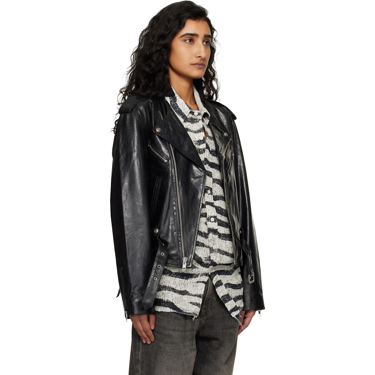  R13 Black Moto Leather Jacket 