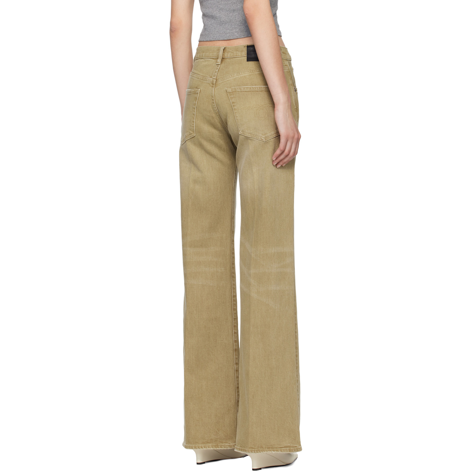  R13 Beige Flared High-rise Jeans 