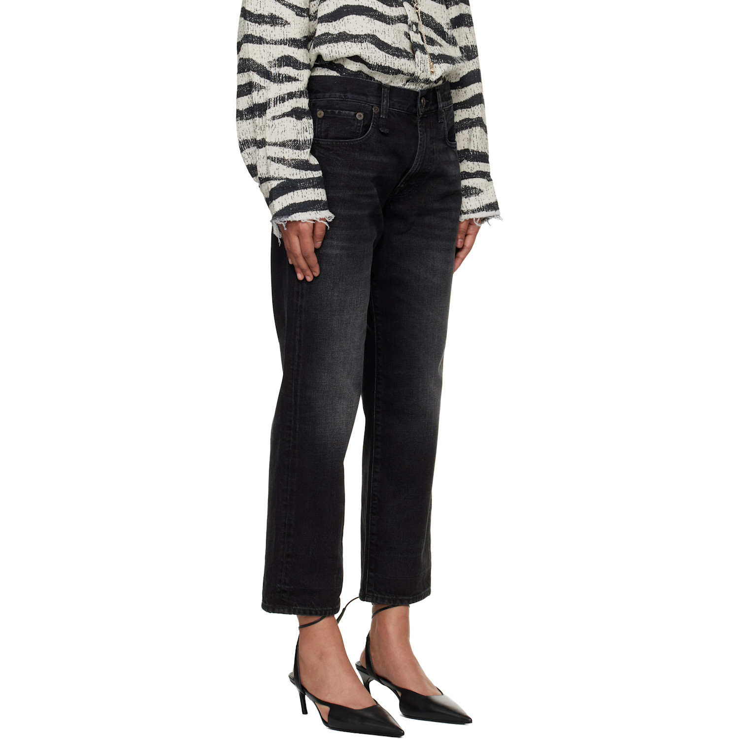  R13 Black Wash Boyfriend Jeans 