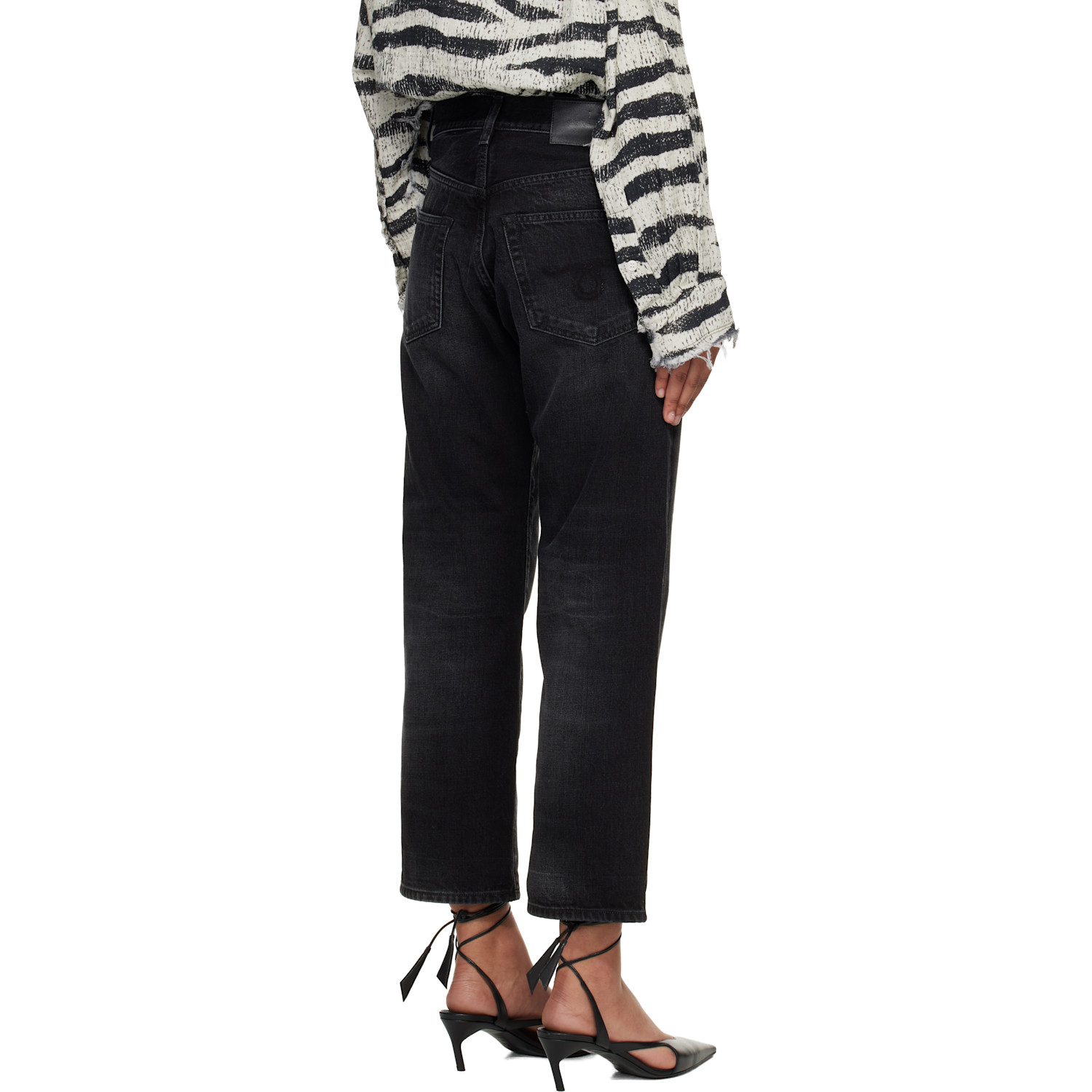  R13 Black Wash Boyfriend Jeans 