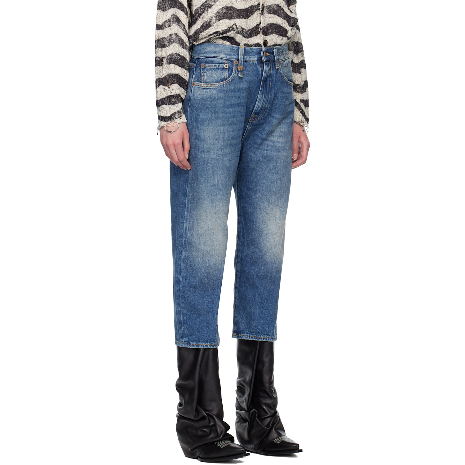  R13 Blue Tailored Drop Jeans 