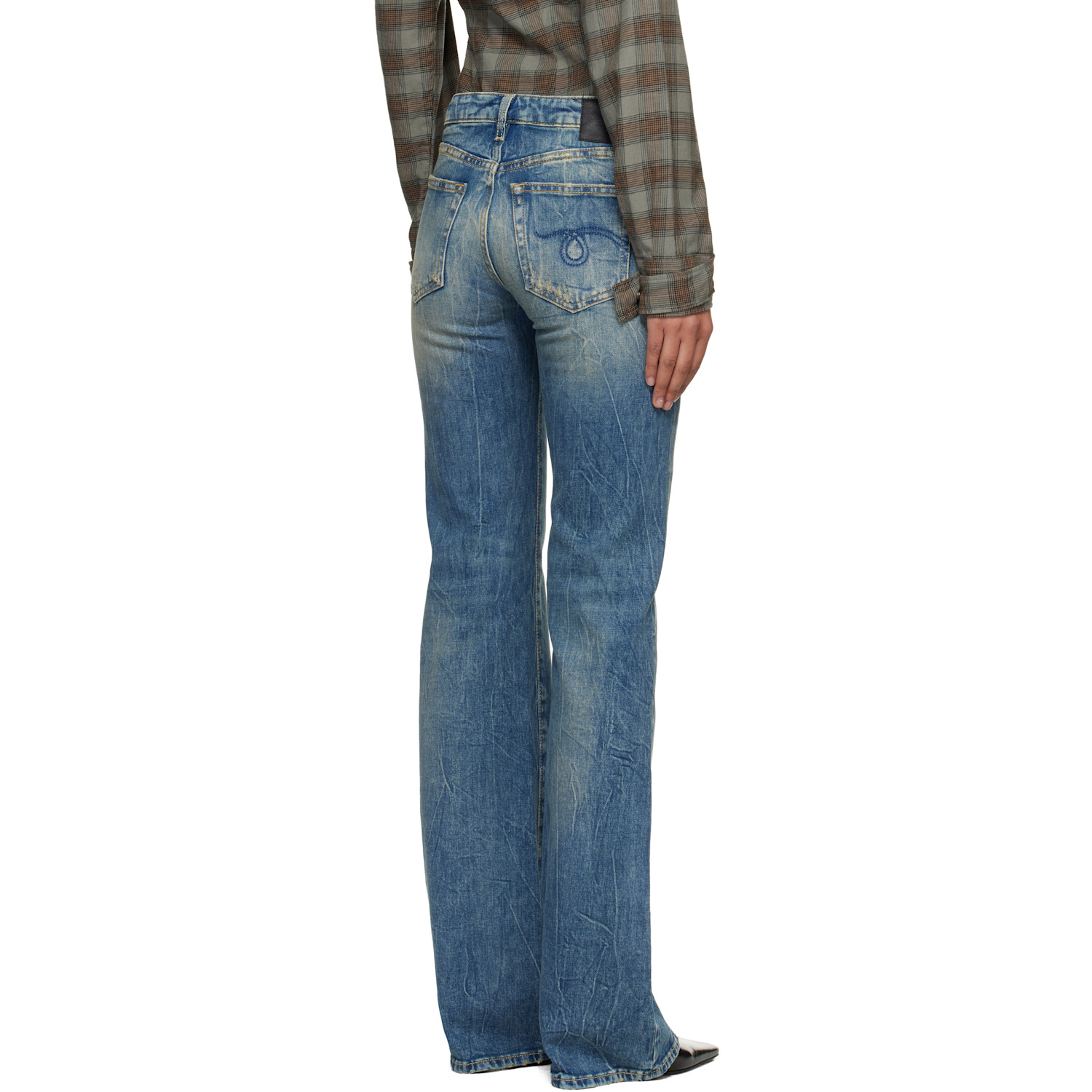  R13 Blue Boy Flare Jeans 