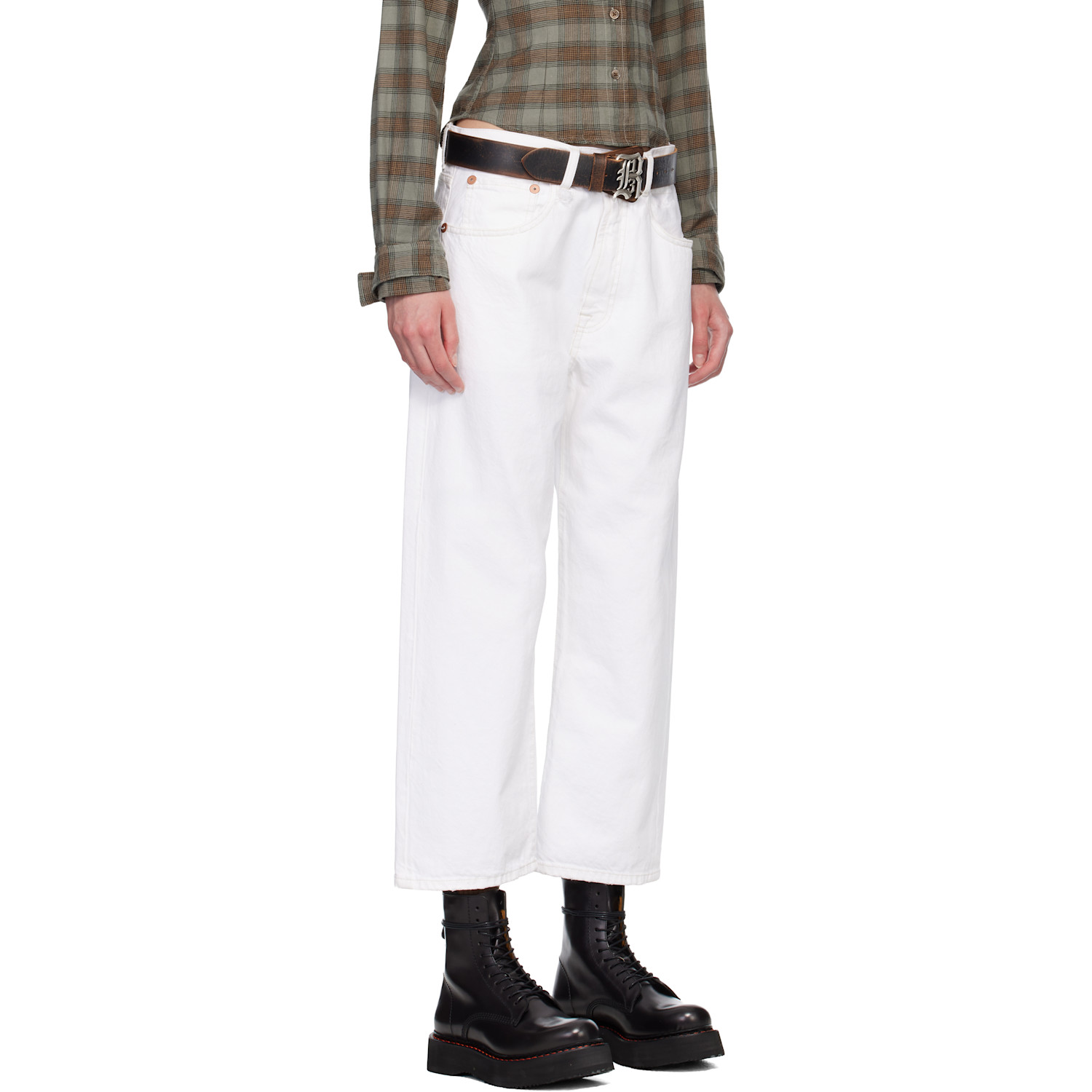  R13 Ssense Exclusive White Loose X Bf Jeans 