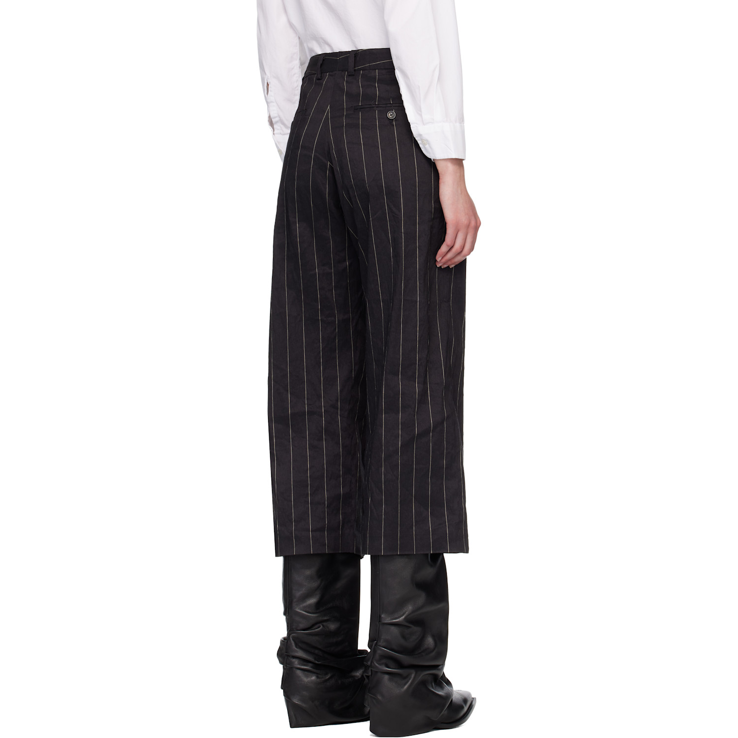  R13 Black Front Zip Trousers 