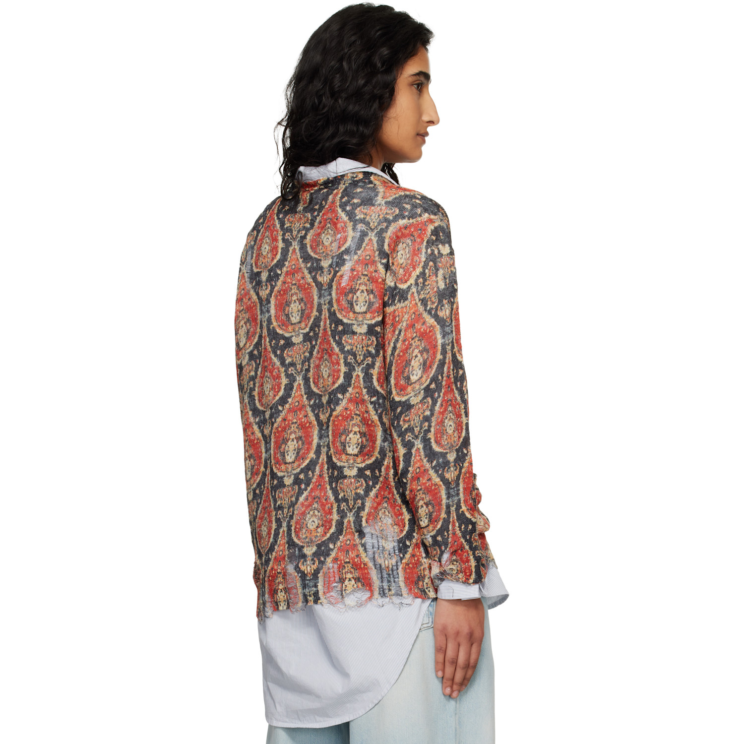  R13 Red Printed Boyfriend Cardigan 