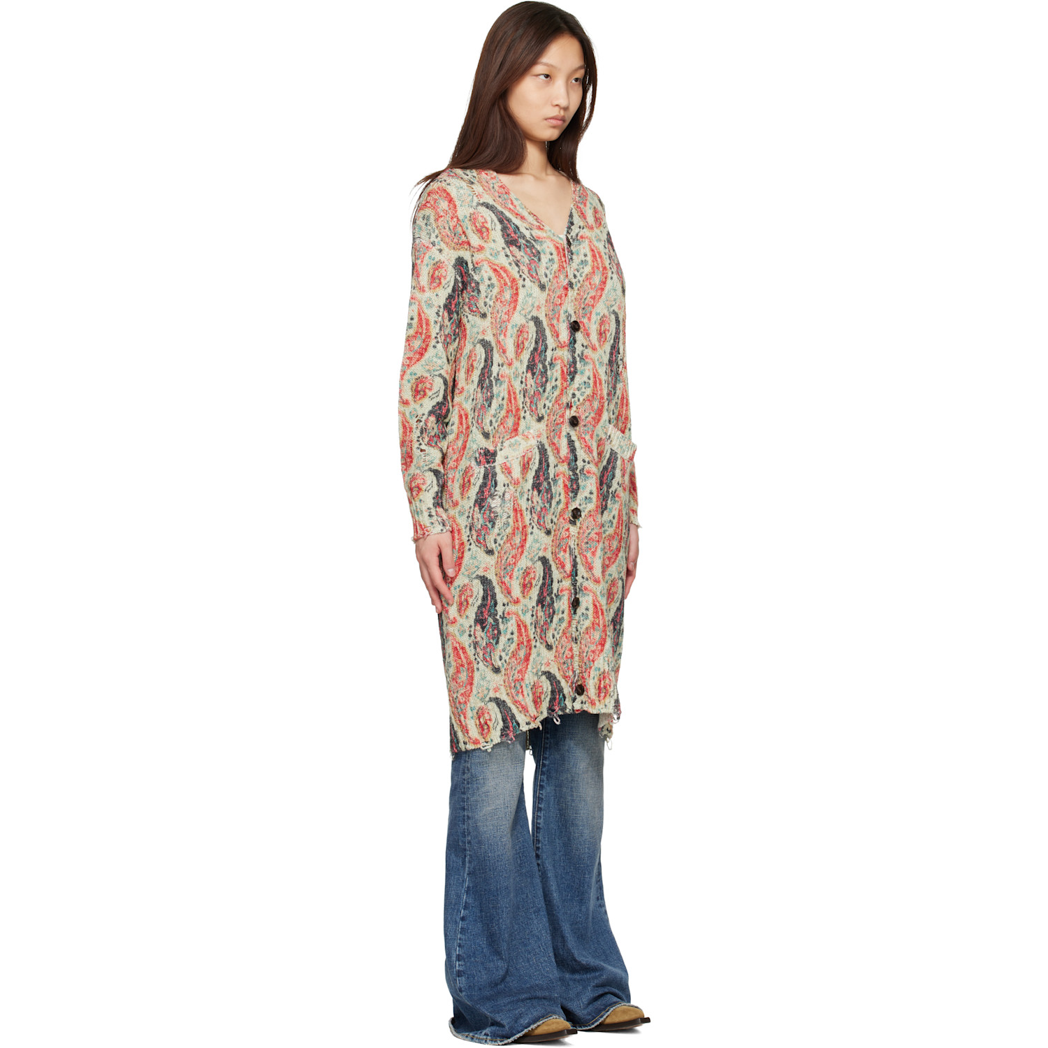  R13 Multicolor Printed Long Cardigan 
