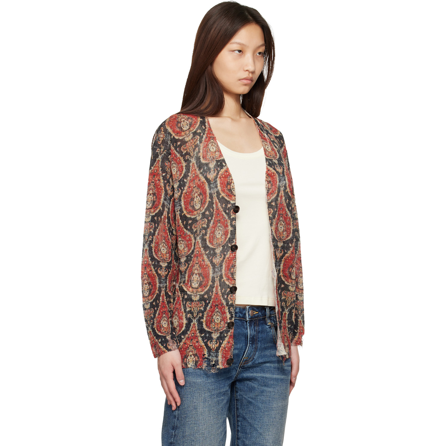  R13 Multicolor Printed Boyfriend Cardigan 