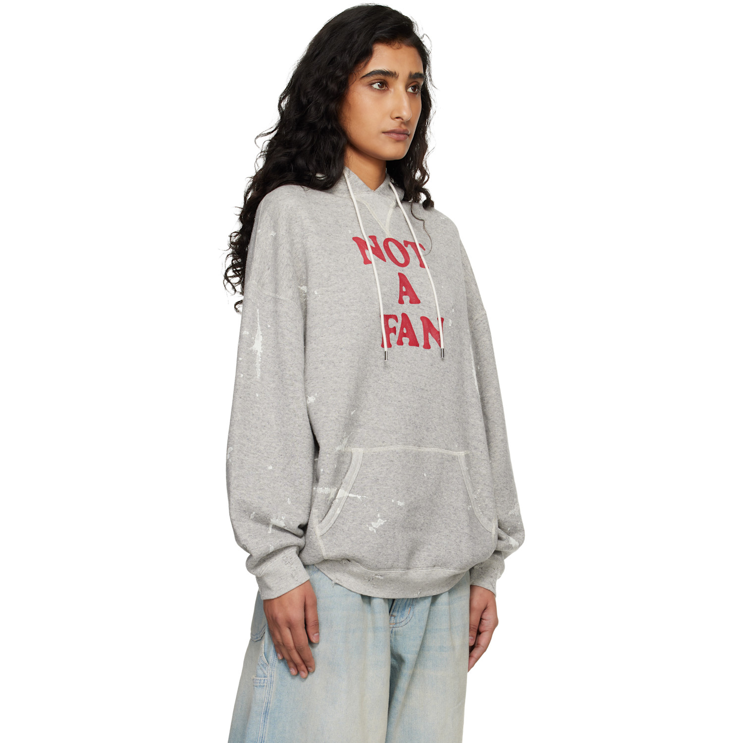  R13 Gray 'not A Fan' Oversized Hoodie 