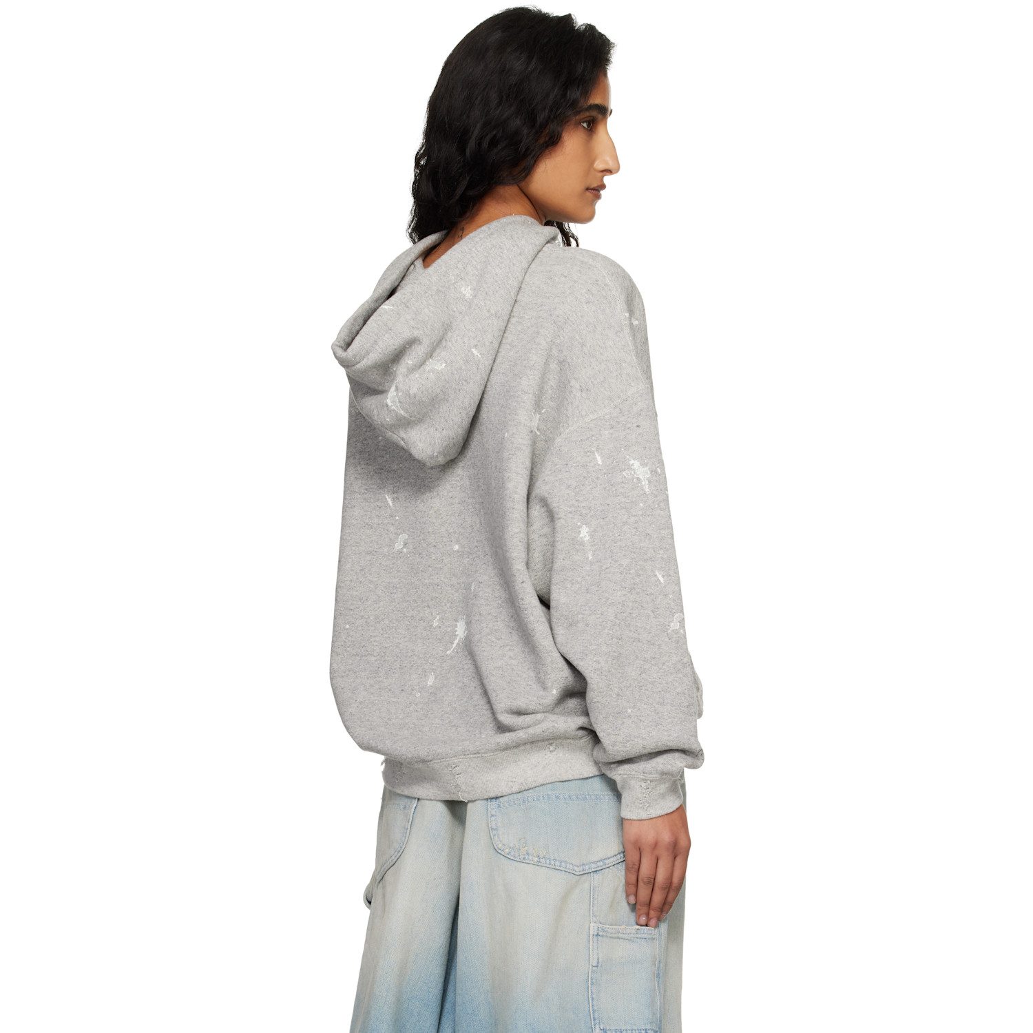  R13 Gray 'not A Fan' Oversized Hoodie 