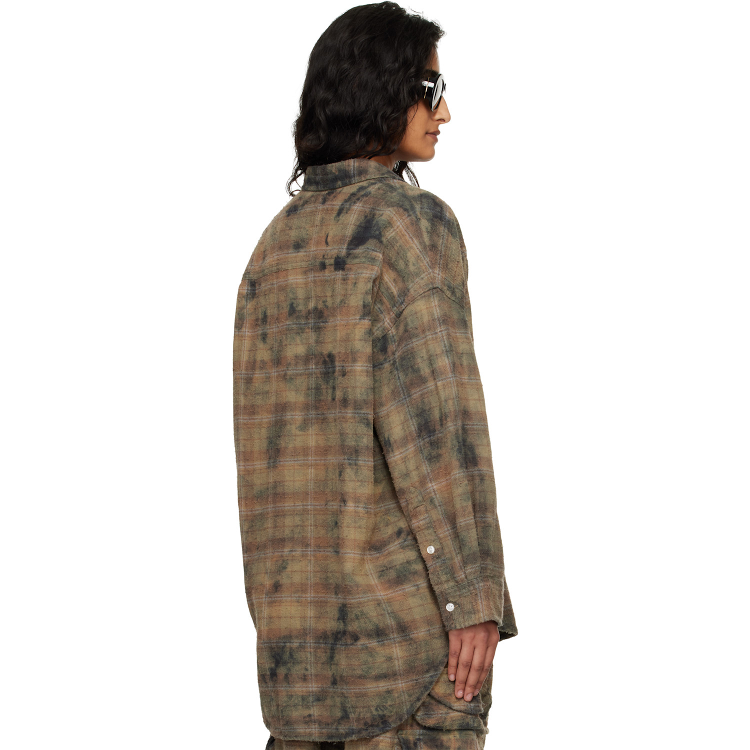  R13 Green & Navy Drop Neck Work Shirt 