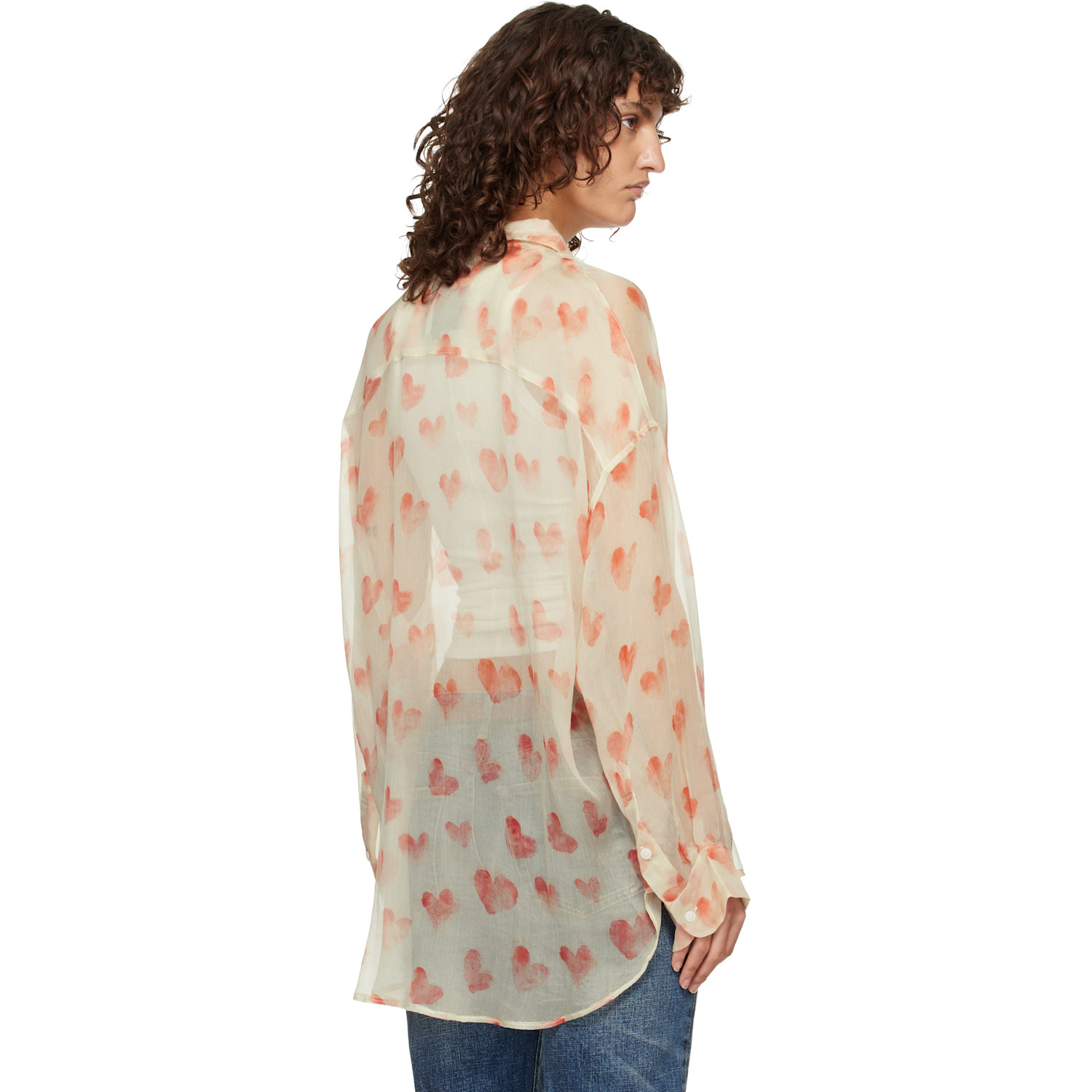  R13 Off-white Pintuck Drop Neck Shirt 
