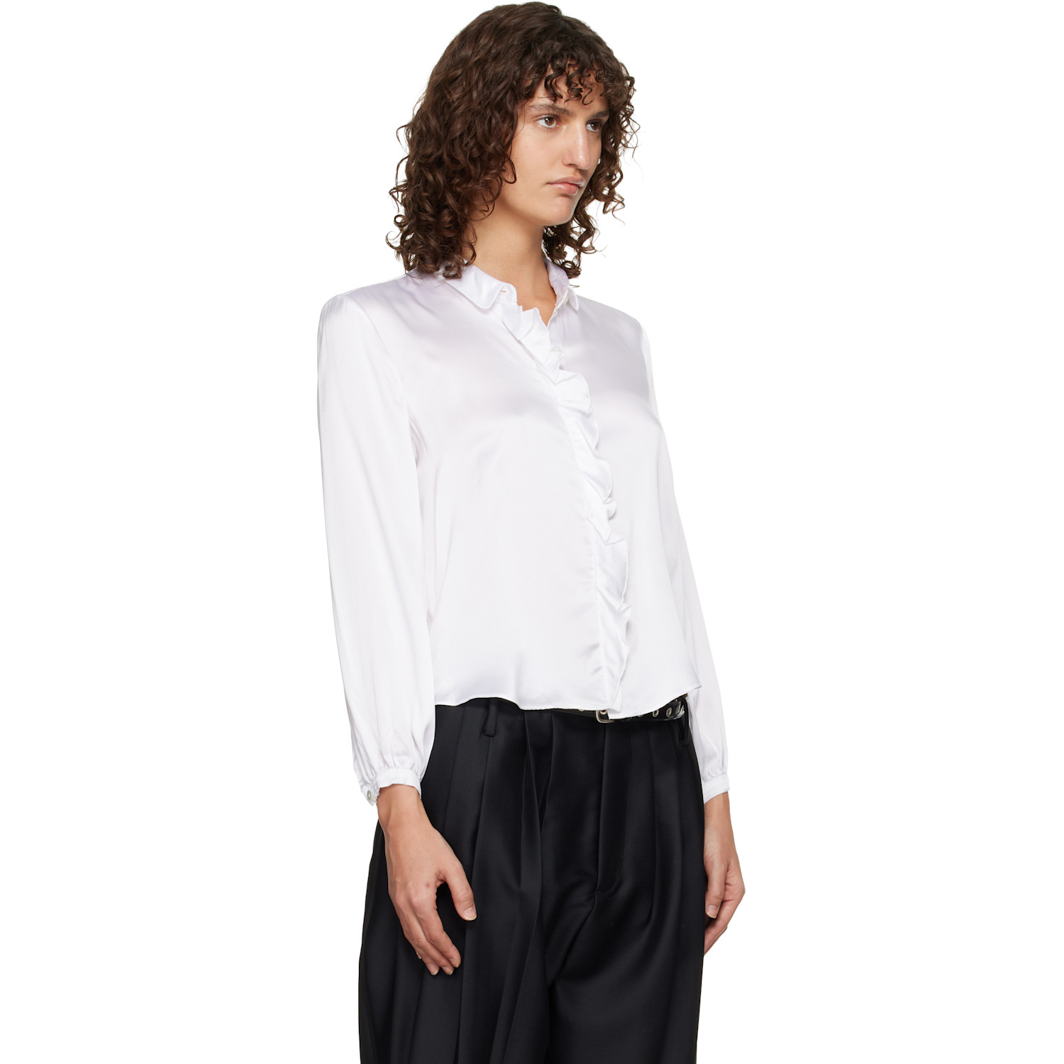  R13 White Ruffle Blouse 