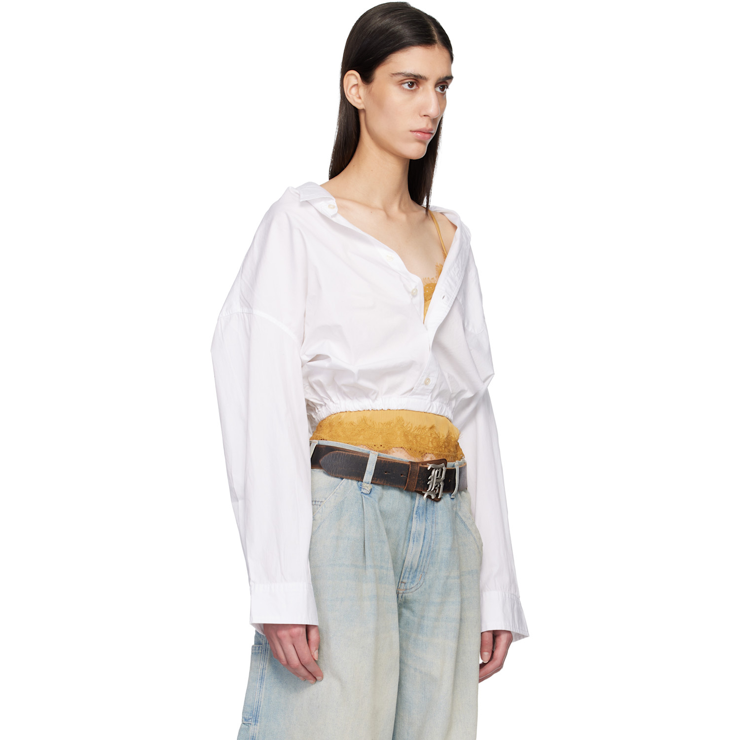  R13 White Crossover Bubble Shirt 