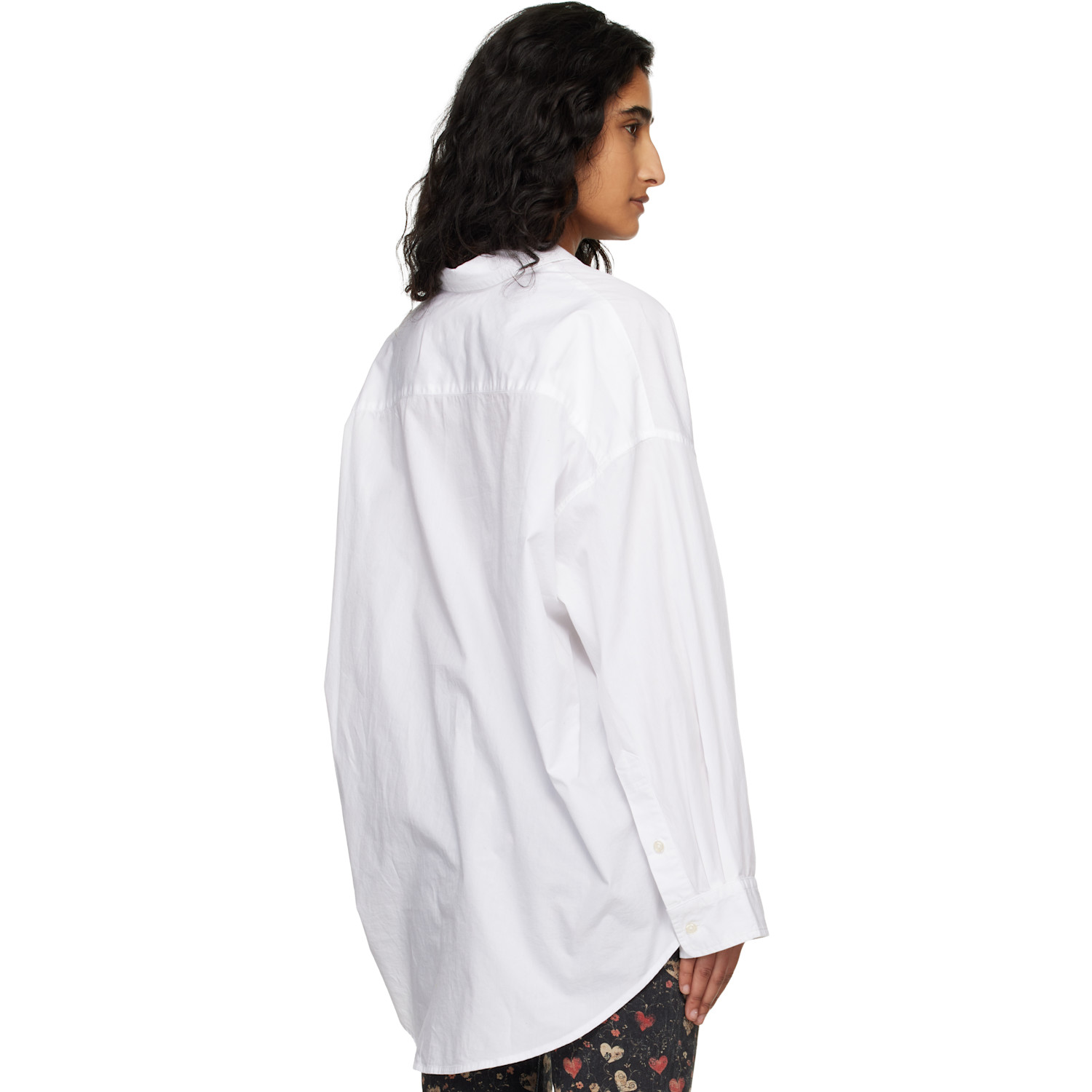  R13 White Drop Neck Oxford Shirt 