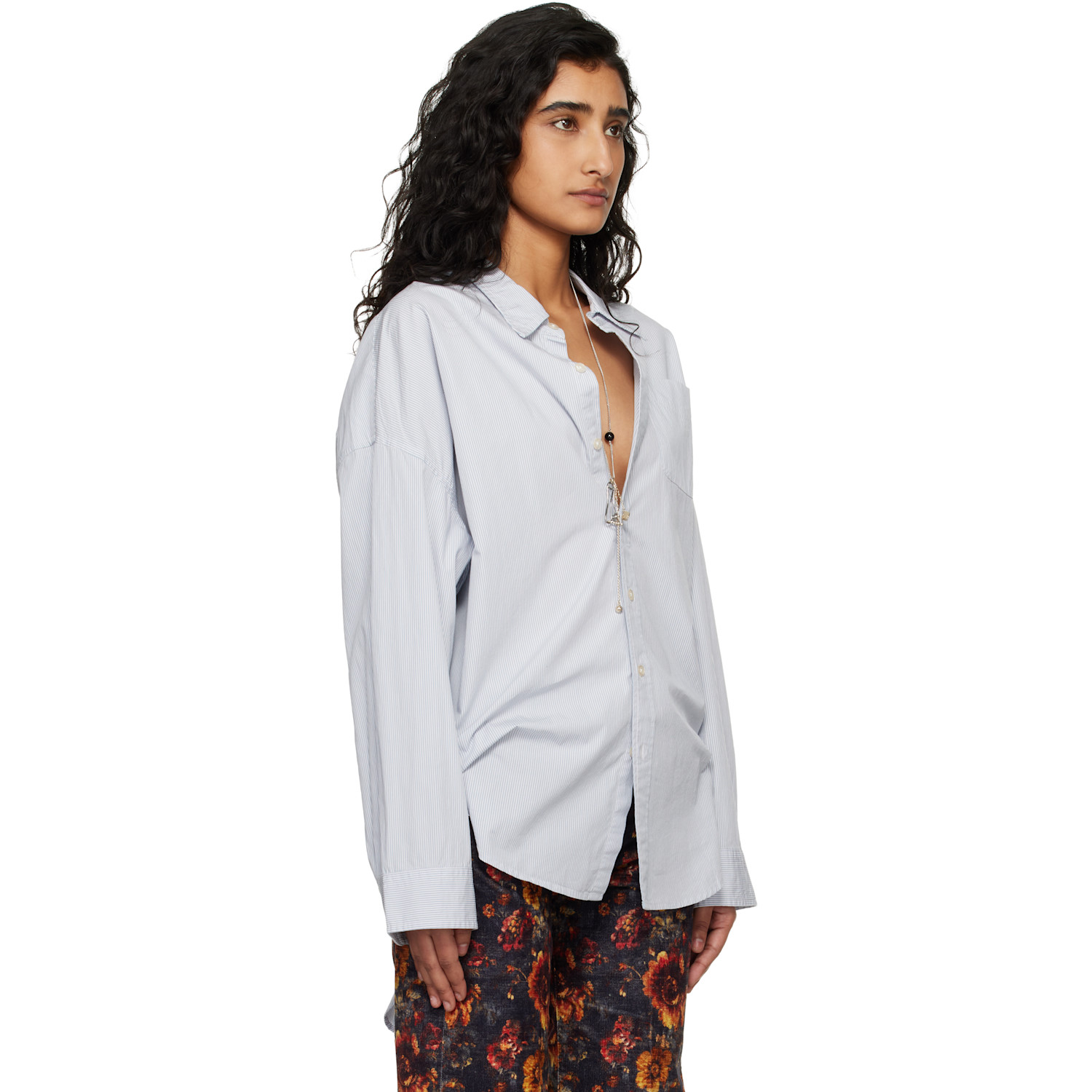  R13 Blue Drop Neck Shirt 